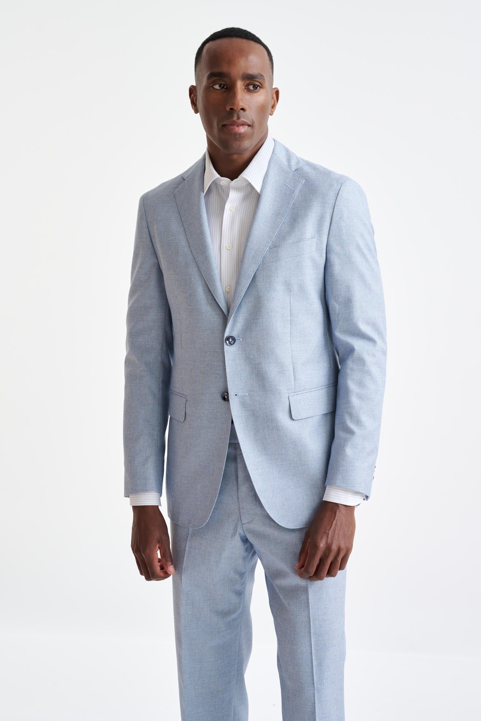 Light Blue Wool & Cotton Kenton Jacket Lifestyle