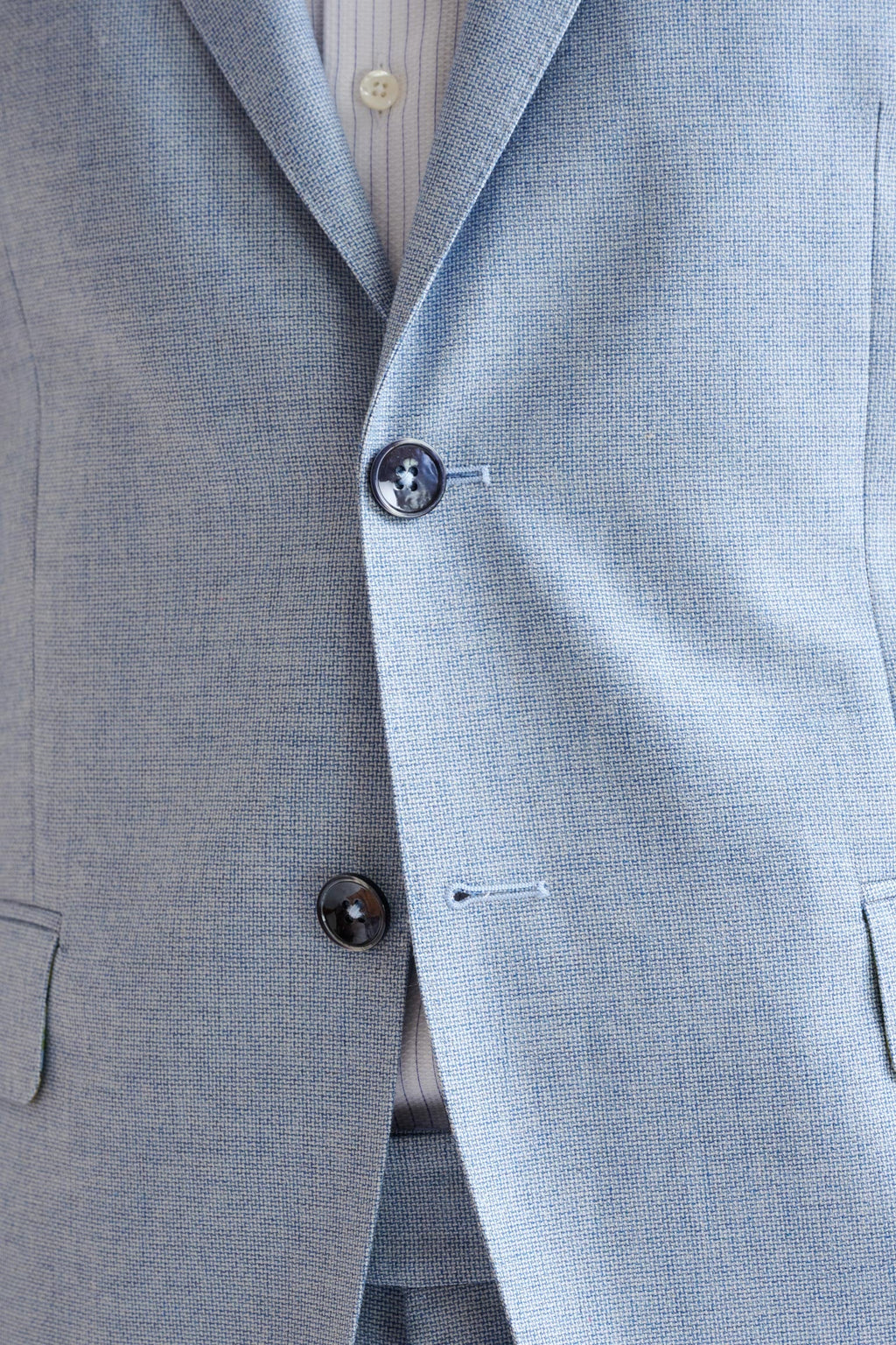 Light Blue Wool & Cotton Kenton Jacket Lifestyle — detail 2