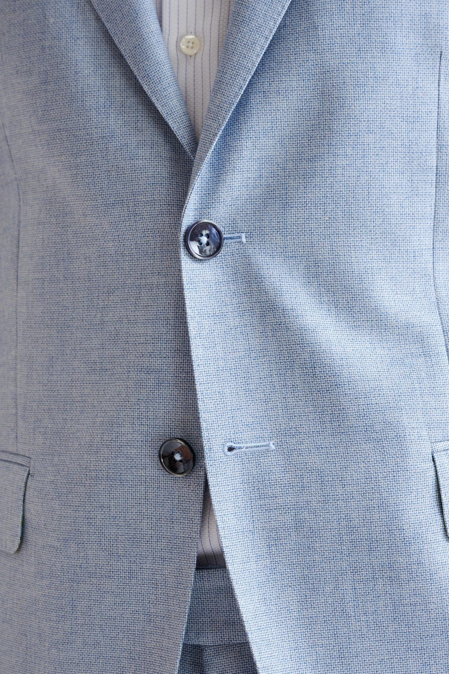 Light Blue Wool & Cotton Kenton Jacket Lifestyle — detail 2