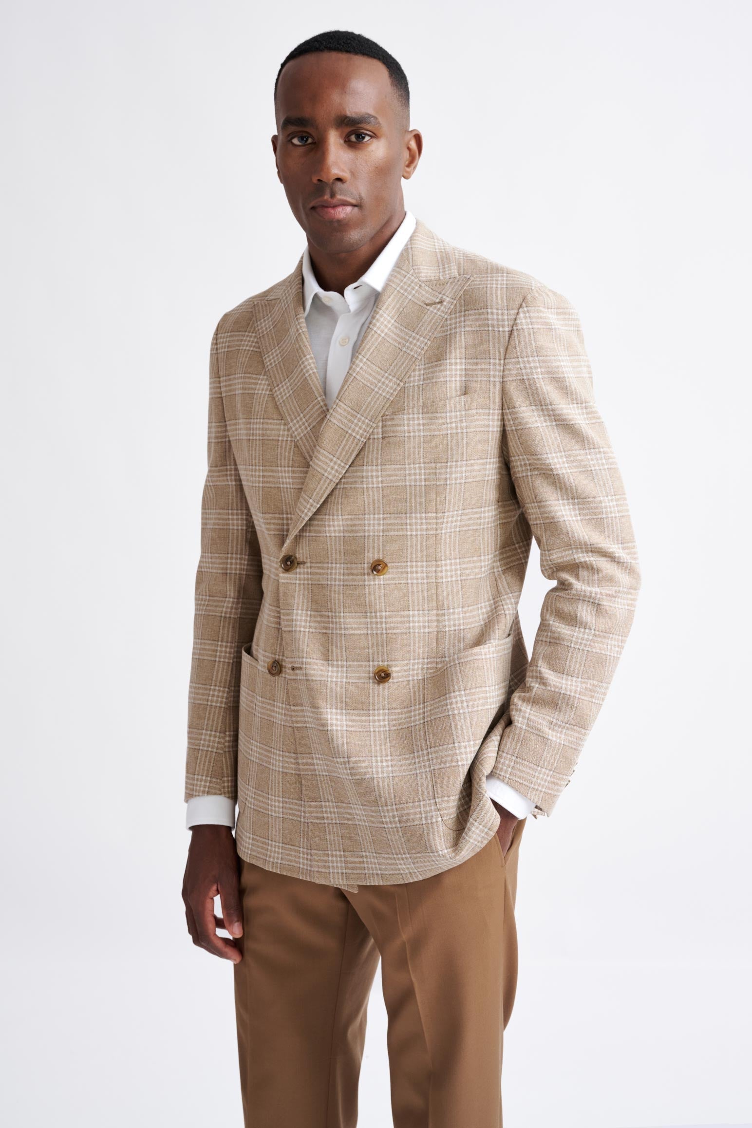 Beige Wool & Cotton Kenton Jacket Amalfi Trend