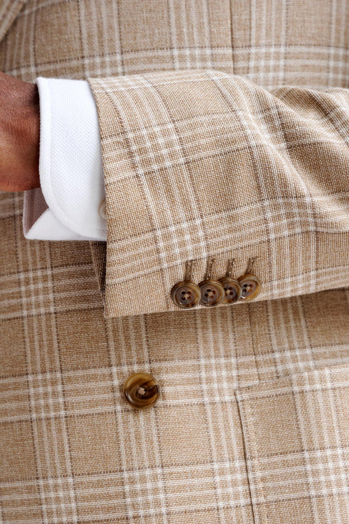 Beige Wool & Cotton Kenton Jacket Amalfi Trend — detail 1