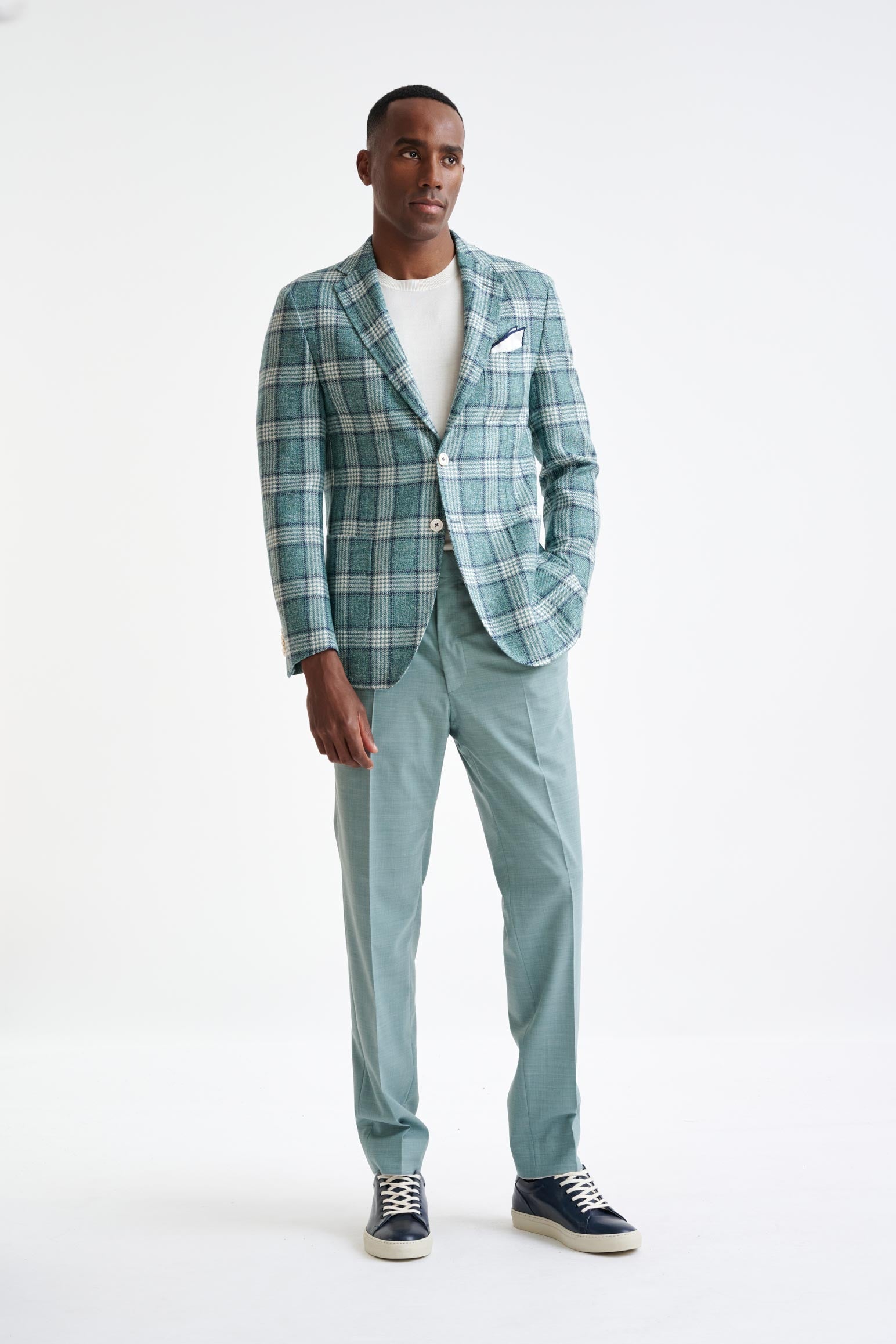 Sage Green Wool & Linen Kenton Jacket Amalfi Trend — detail 5