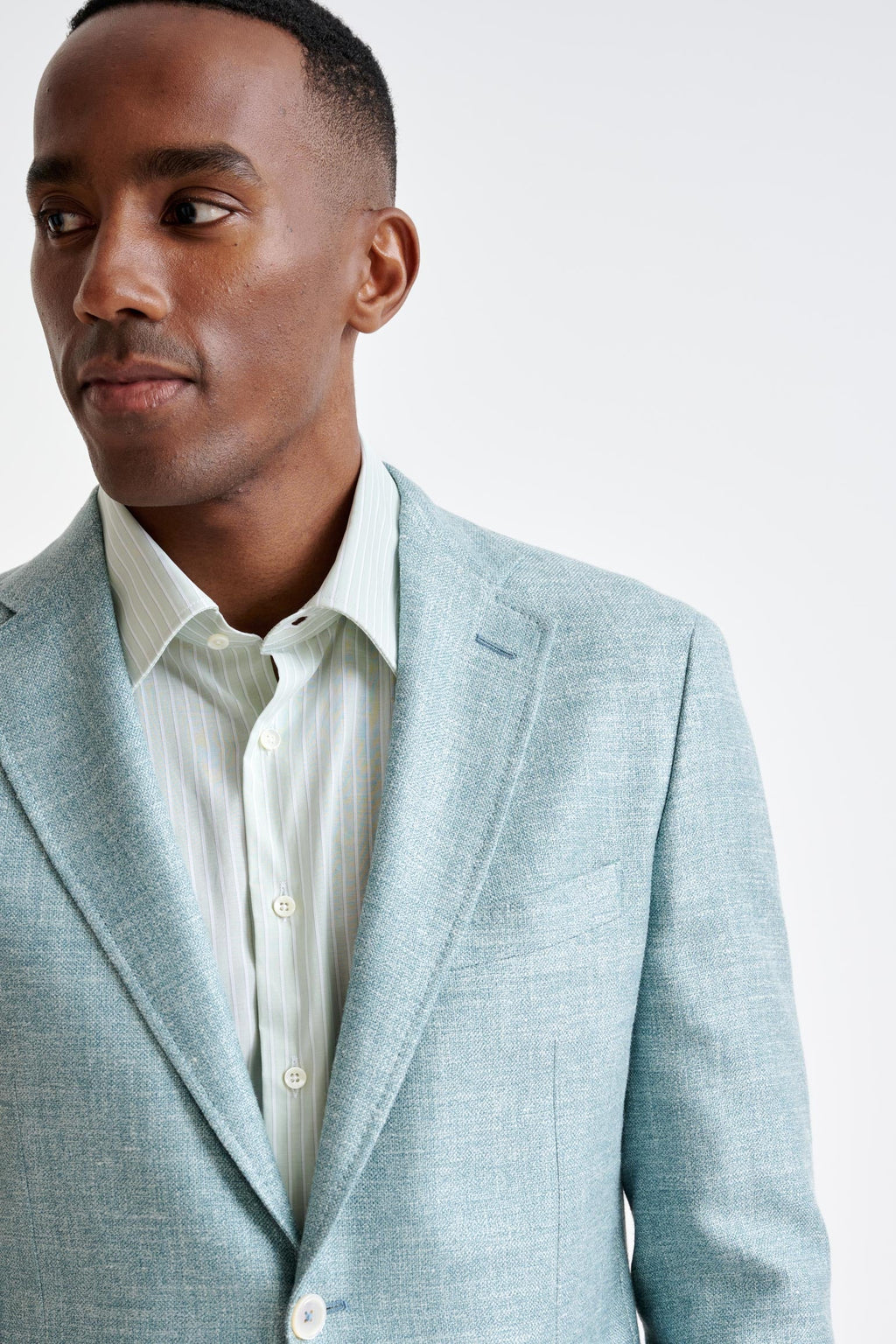 Sage Green Silk & Linen Kenton Jacket Amalfi Trend — detail 4