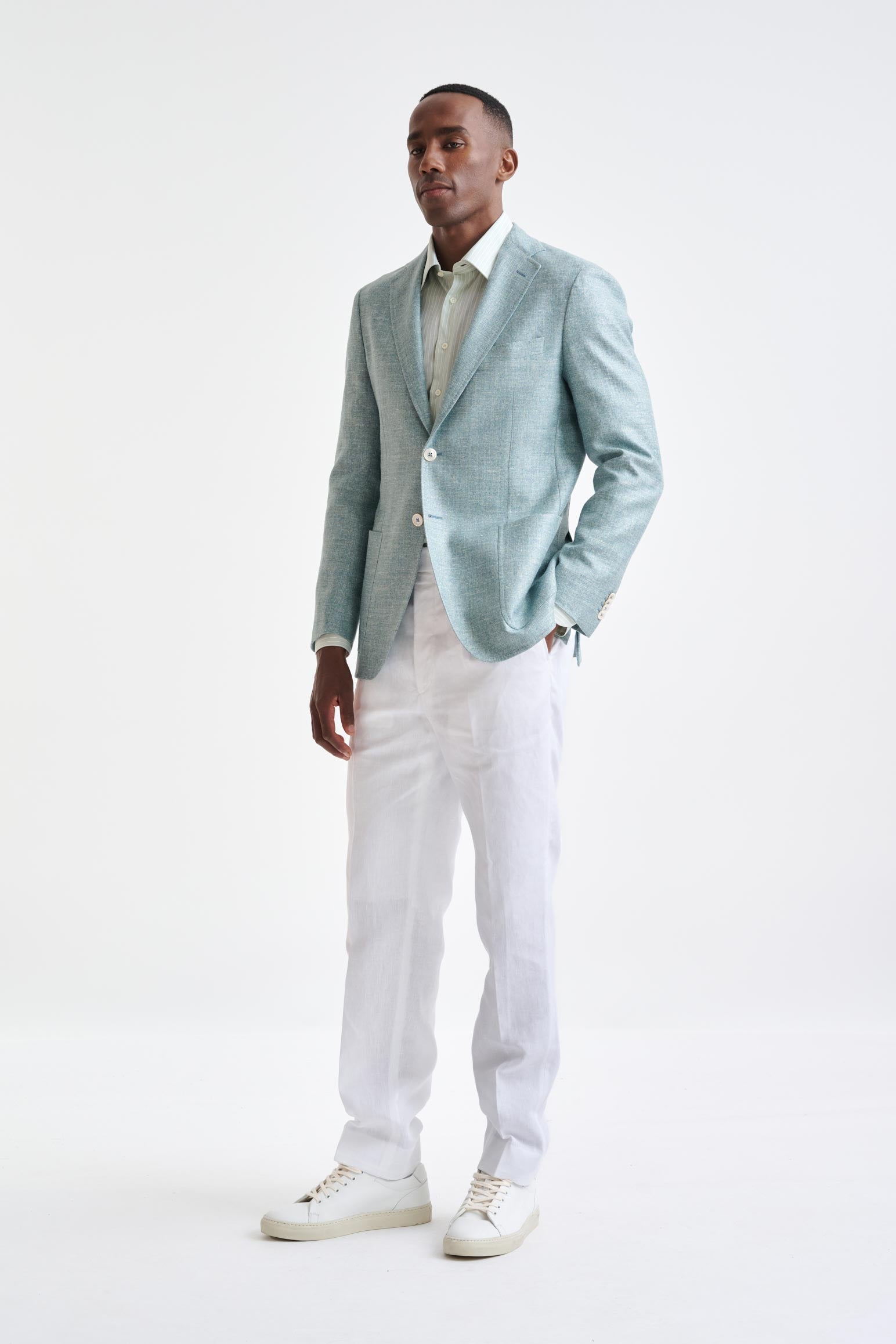 Sage Green Silk & Linen Kenton Jacket Amalfi Trend