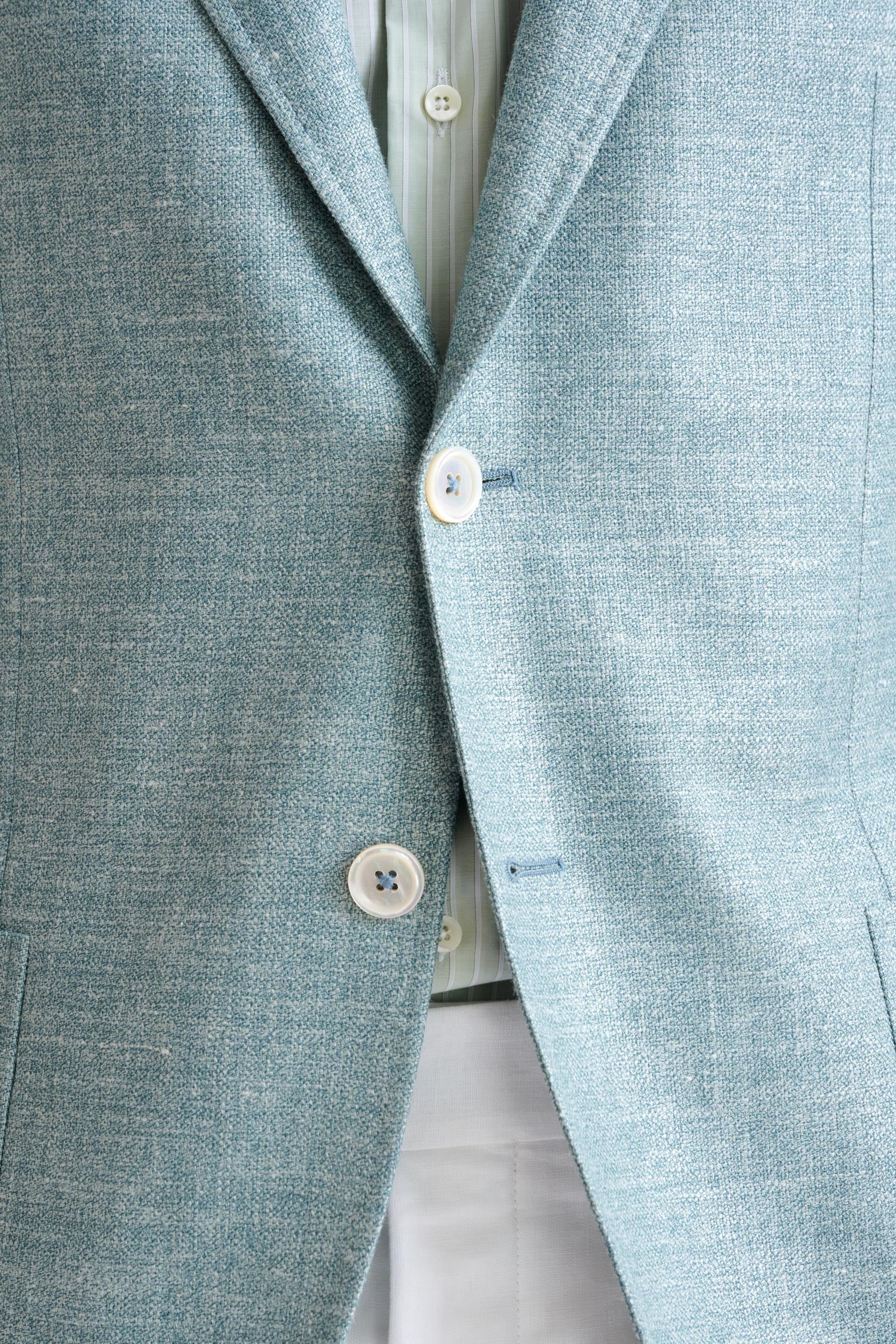 Sage Green Silk & Linen Kenton Jacket Amalfi Trend — detail 2