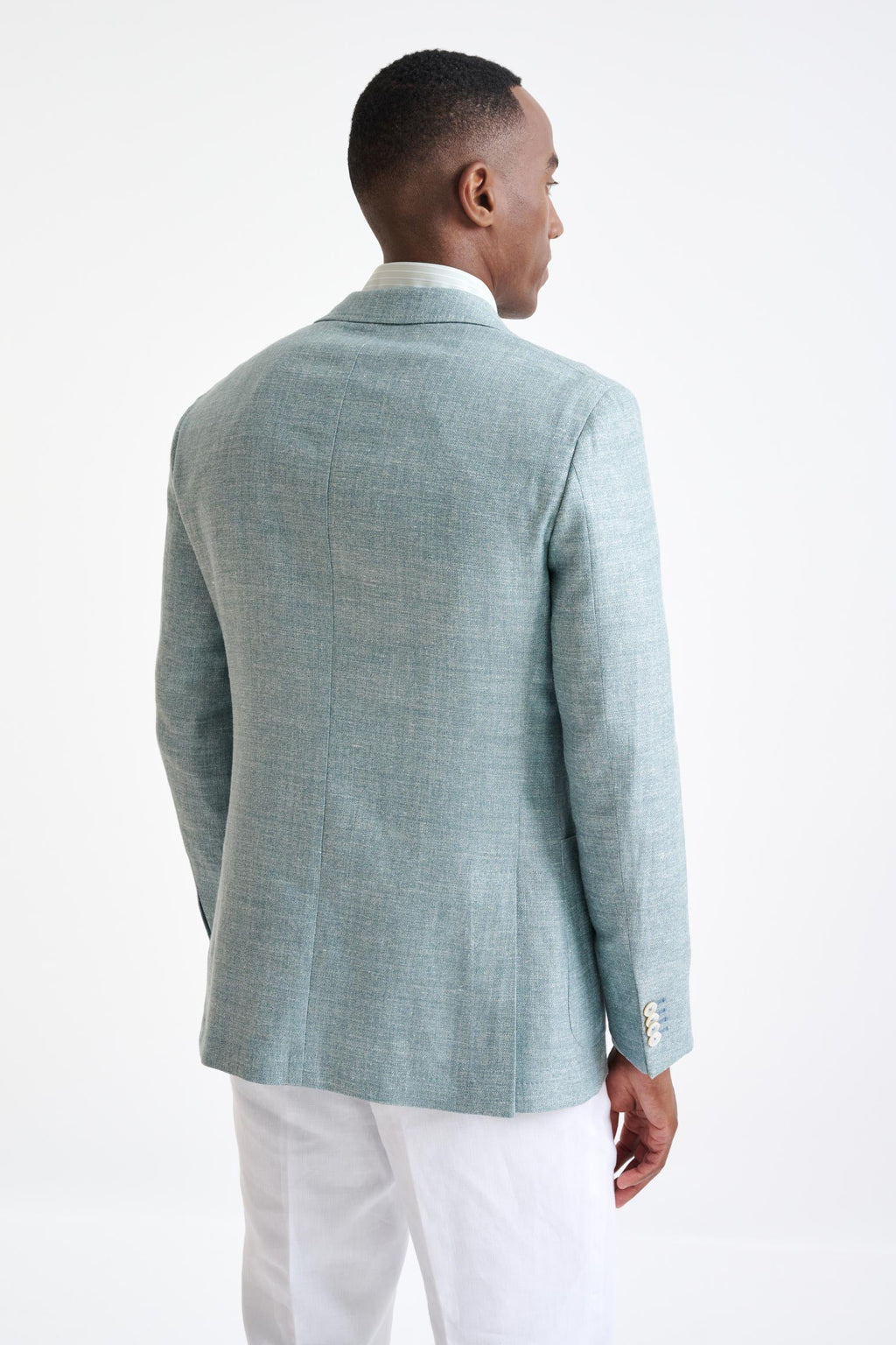Sage Green Silk & Linen Kenton Jacket Amalfi Trend — detail 5