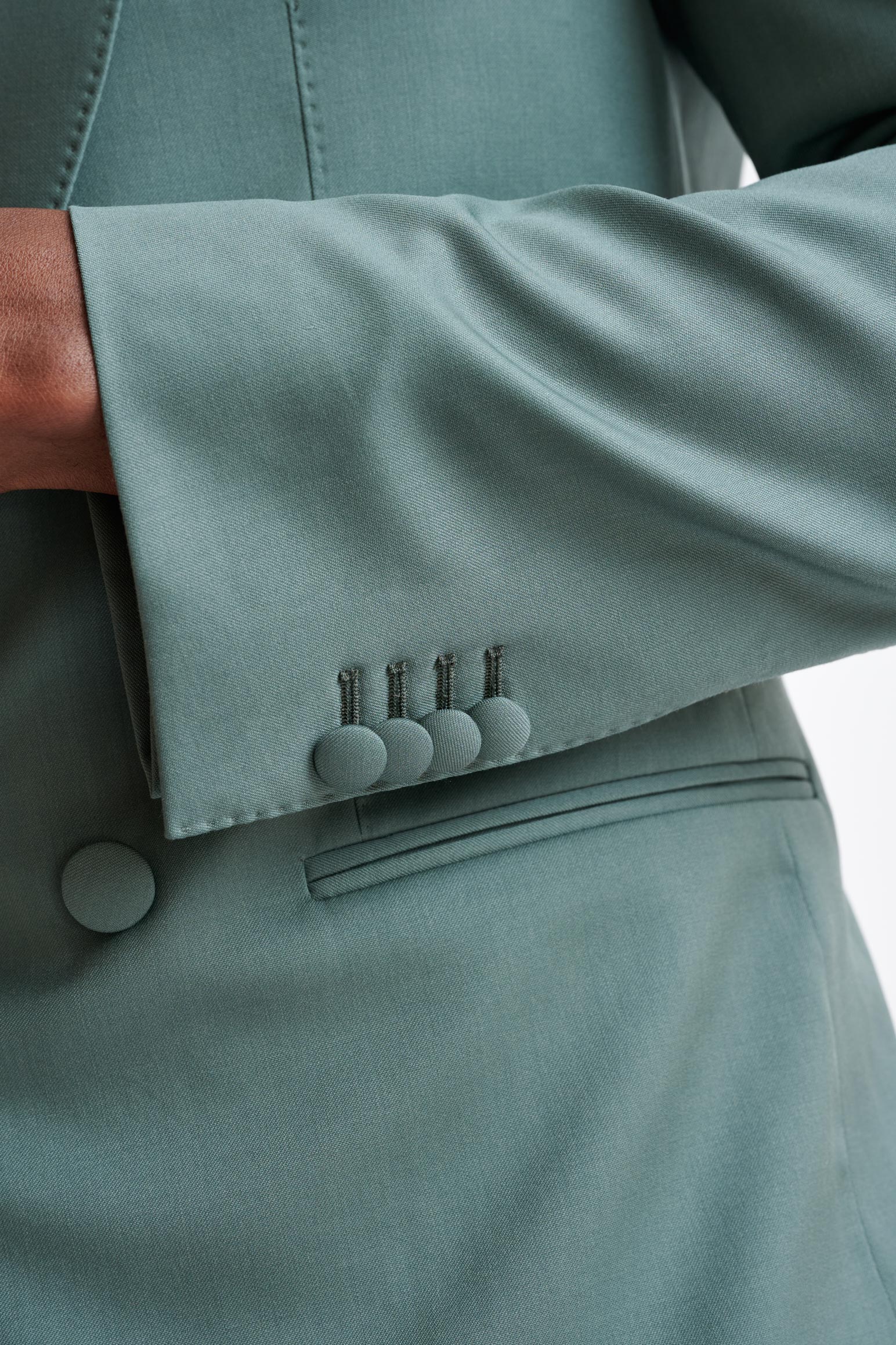 Sage Green Super 100's Wool Soho Jacket New Deluxe — detail 1