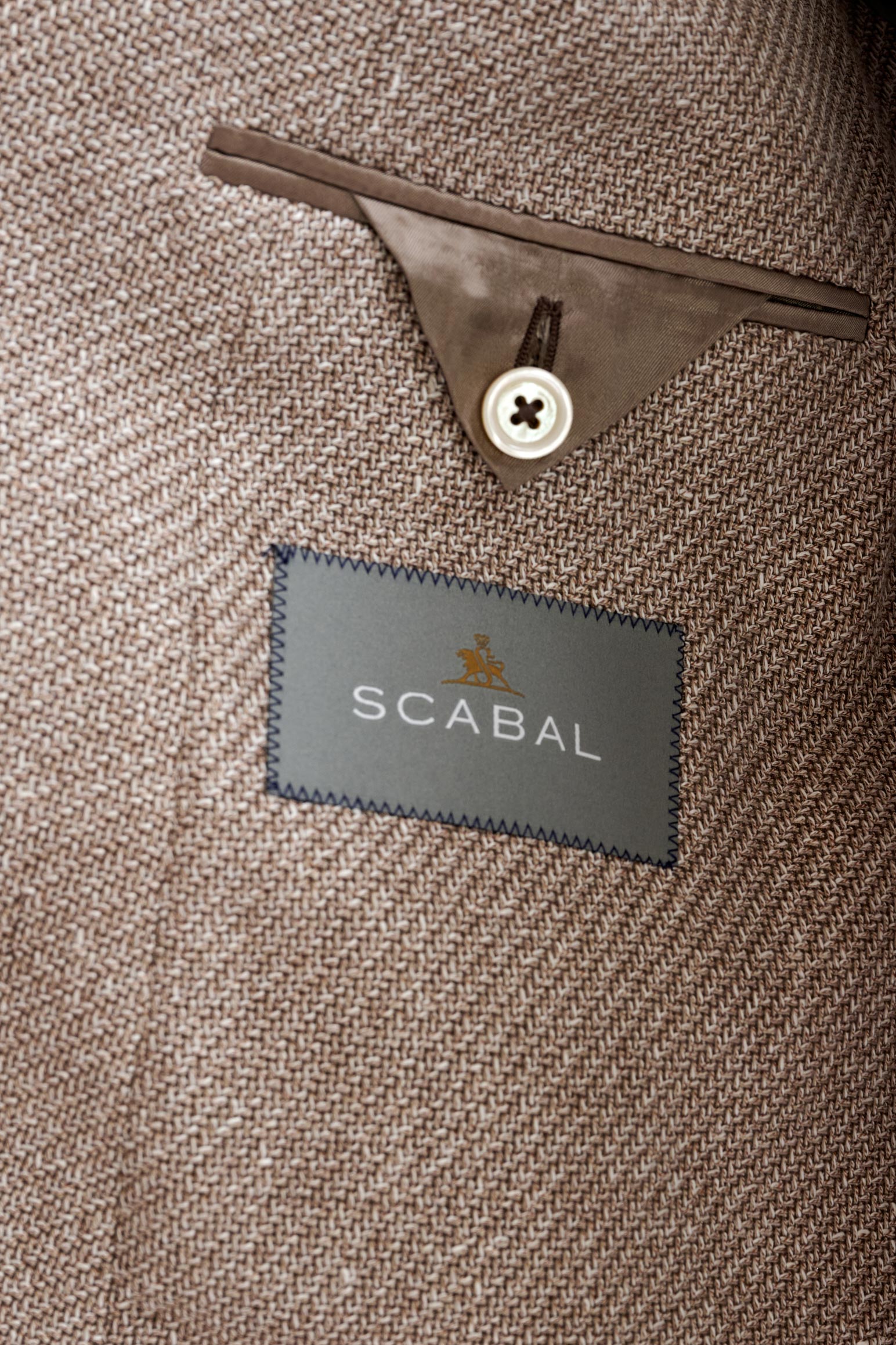 Light Brown Wool & Linen Kenton Jacket Amalfi Trend — detail 4