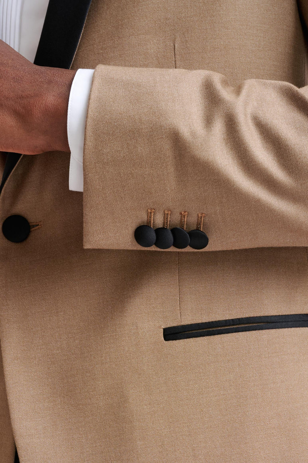 Camel Cashmere & Cotton Kenton Tuxedo — detail 4