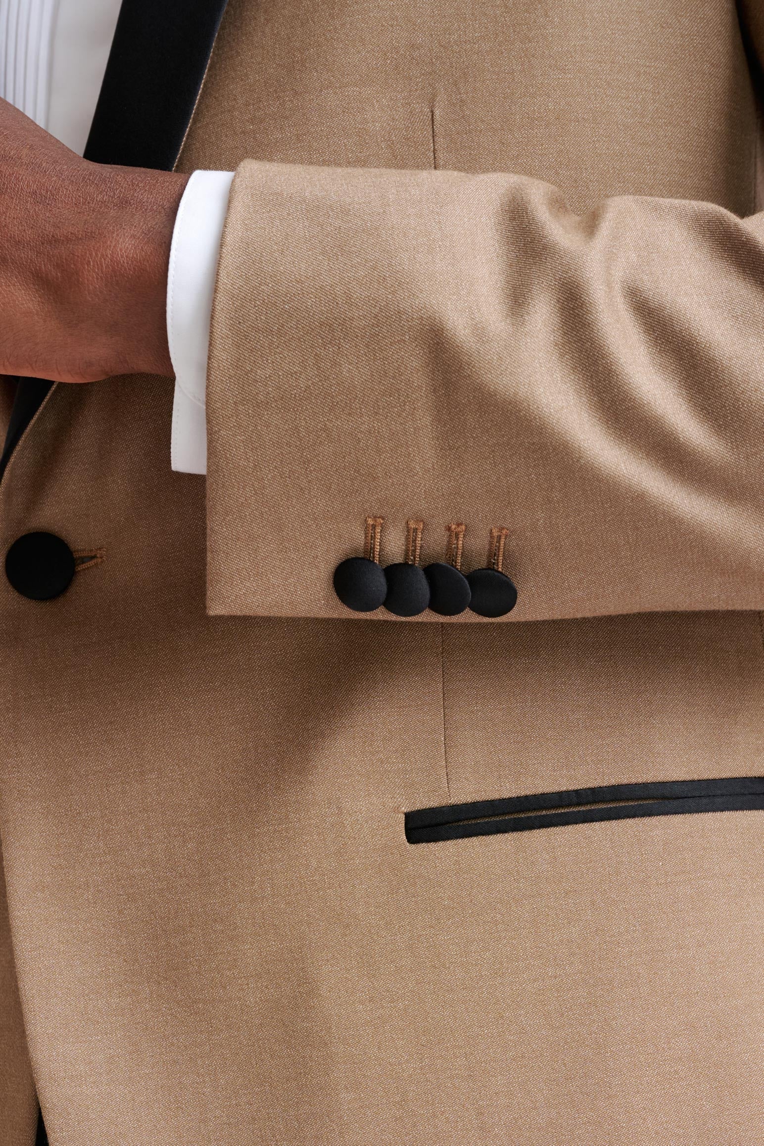 Camel Cashmere & Cotton Kenton Tuxedo — detail 4