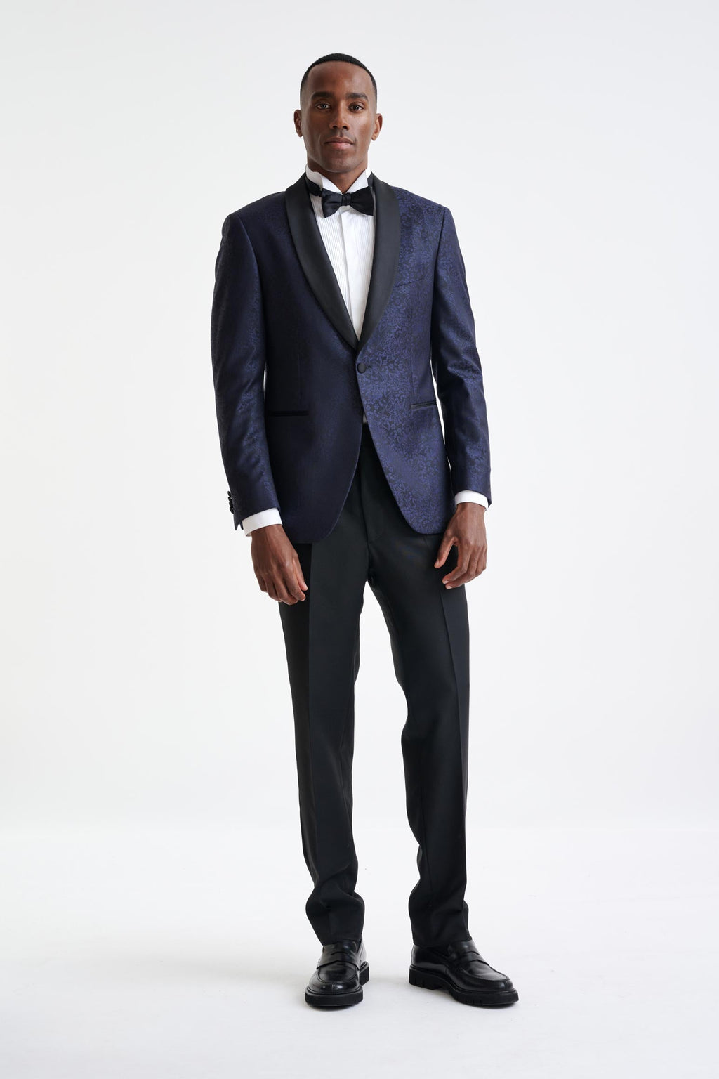 Midnight Blue Wool Soho Tuxedo Lifestyle — detail 1