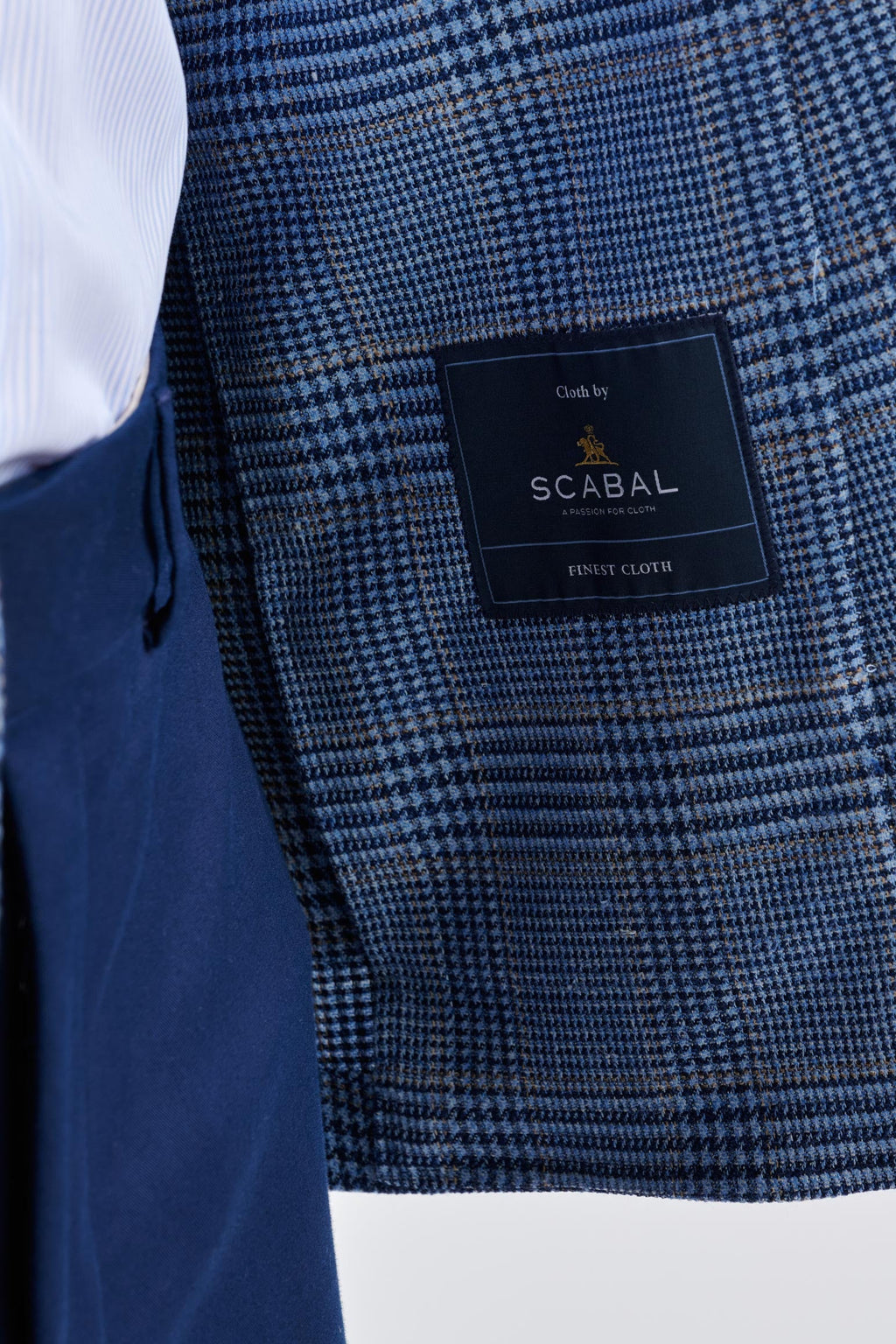 Light Blue Check Wool & Silk Kenton Jacket Amalfi Trend — detail 3