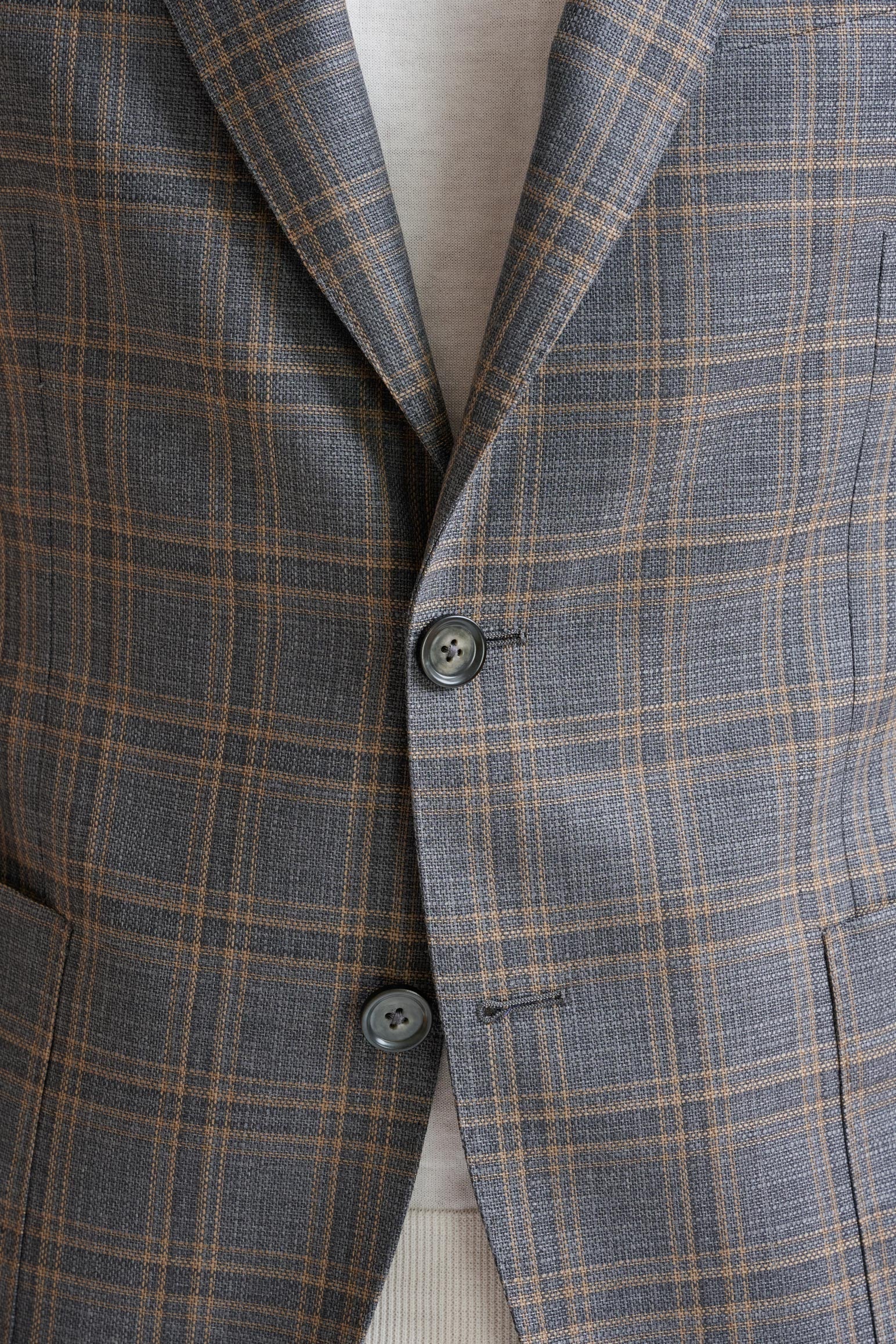 Grey Check Super 130's Wool Soho Jacket Mosaic — detail 2