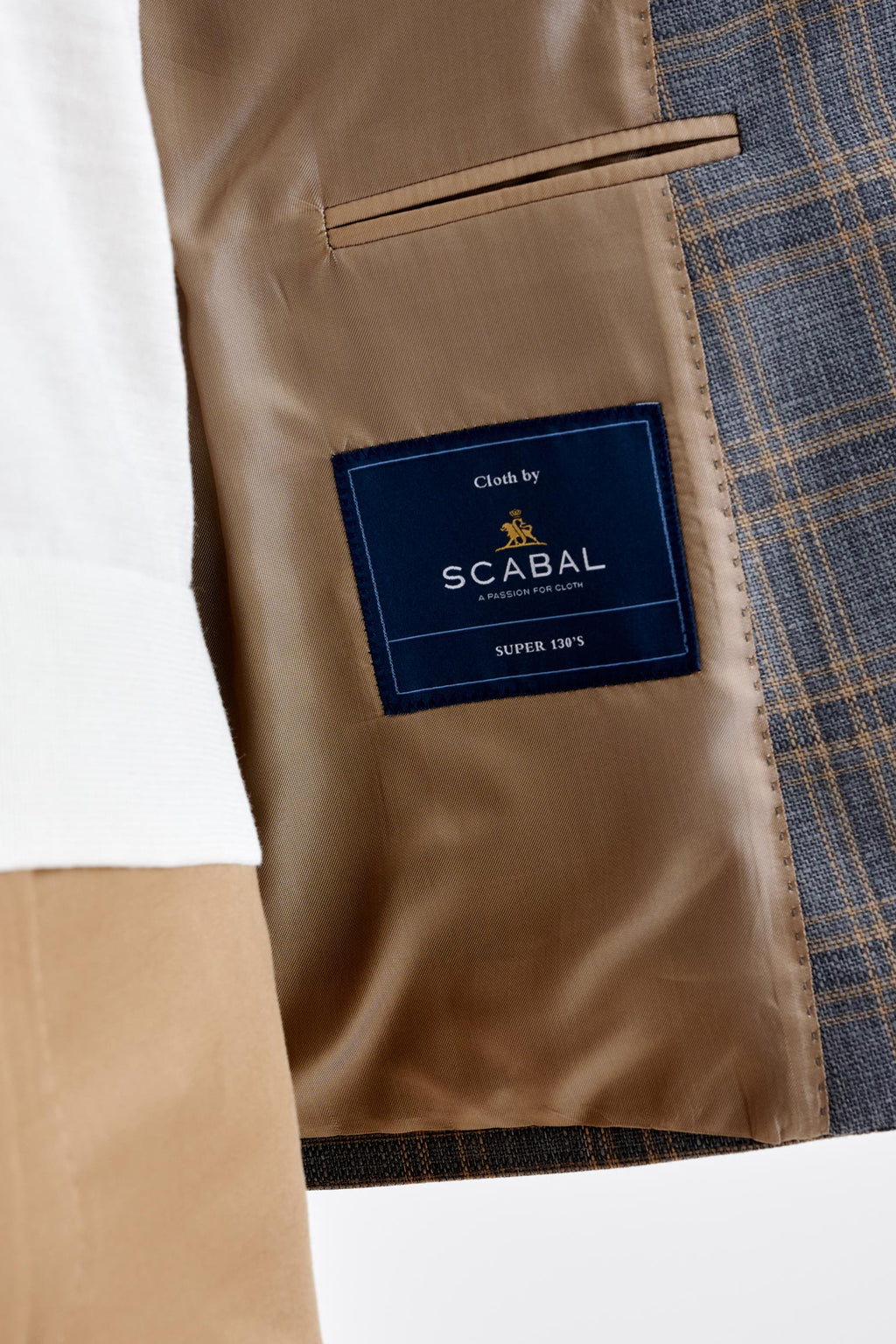 Grey Check Super 130's Wool Soho Jacket Mosaic — detail 3