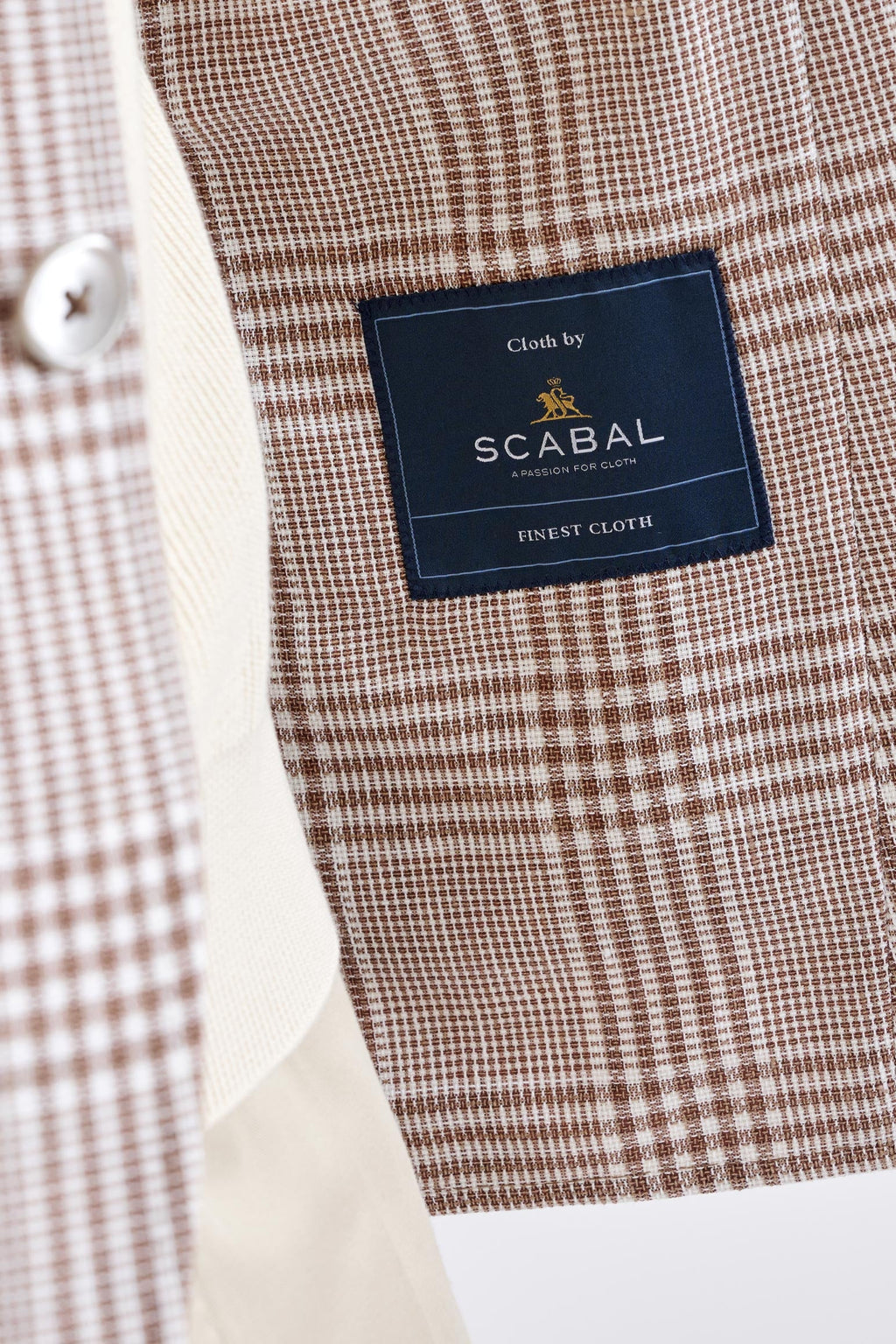 Brown Off White Linen & Wool Kenton Jacket Amalfi Trend — detail 3