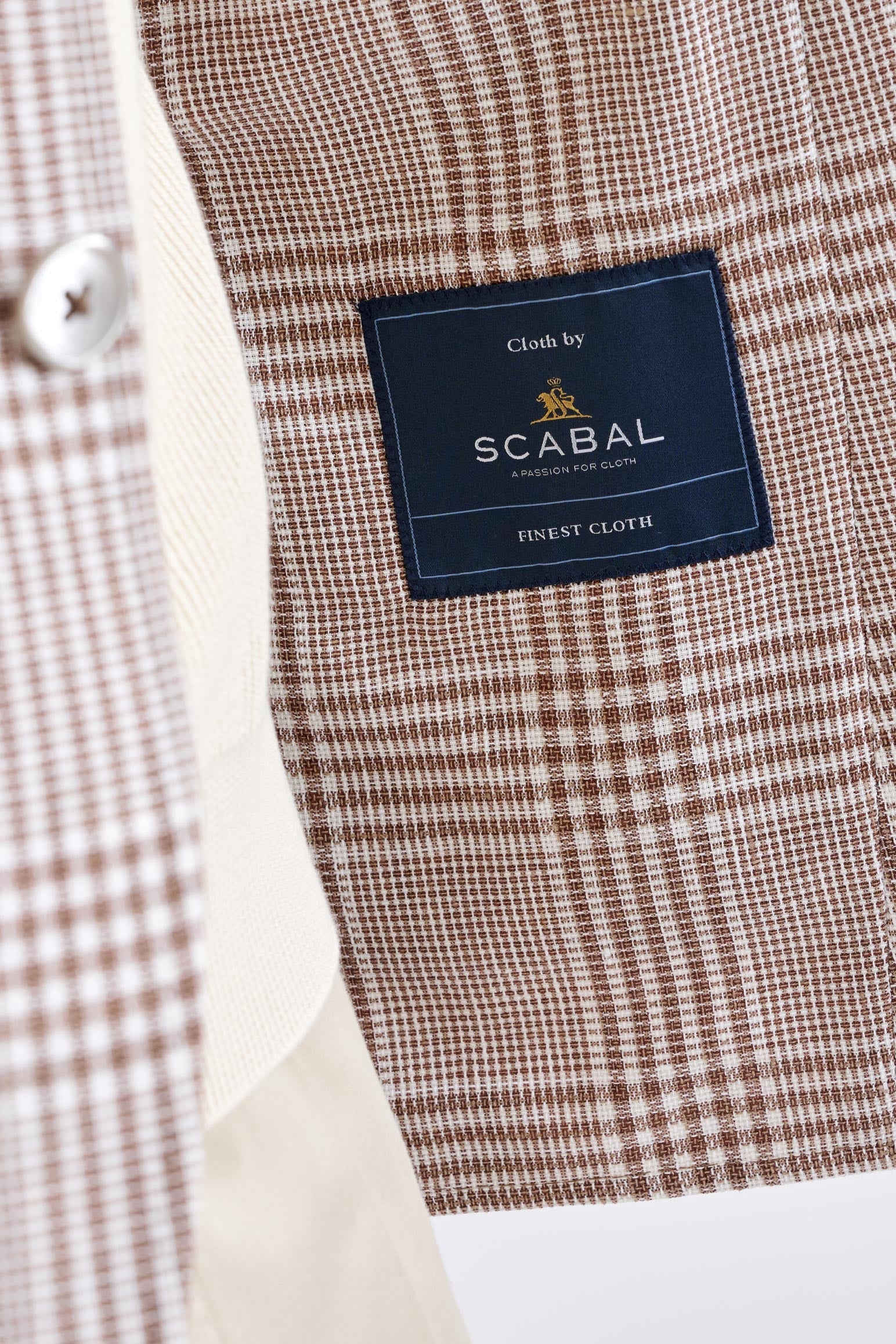 Brown Off White Linen & Wool Kenton Jacket Amalfi Trend — detail 3