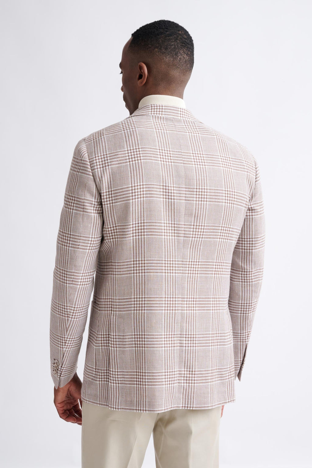 Brown Off White Linen & Wool Kenton Jacket Amalfi Trend — detail 7