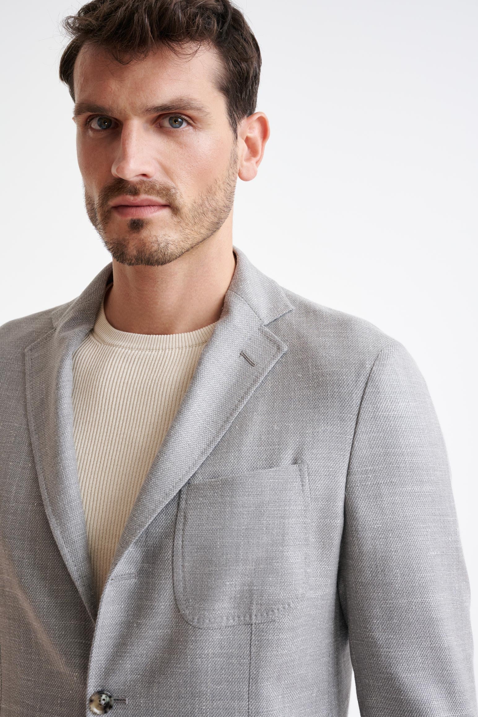 Grey Wool & Silk Kenton Jacket Amalfi Trend — detail 5