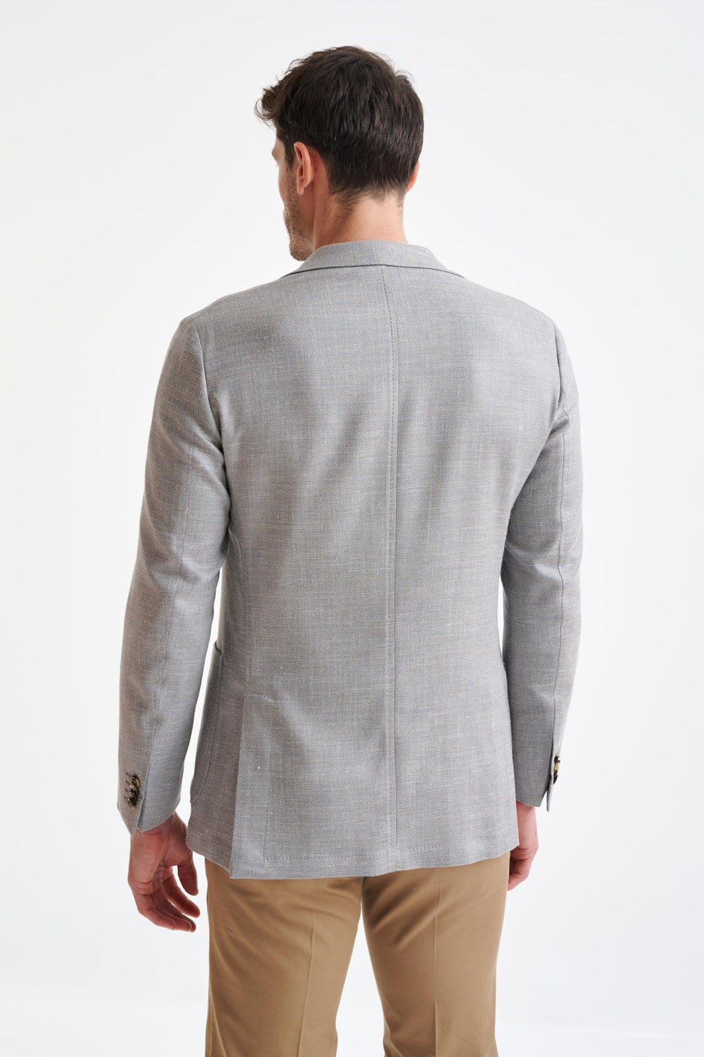 Grey Wool & Silk Kenton Jacket Amalfi Trend — detail 6