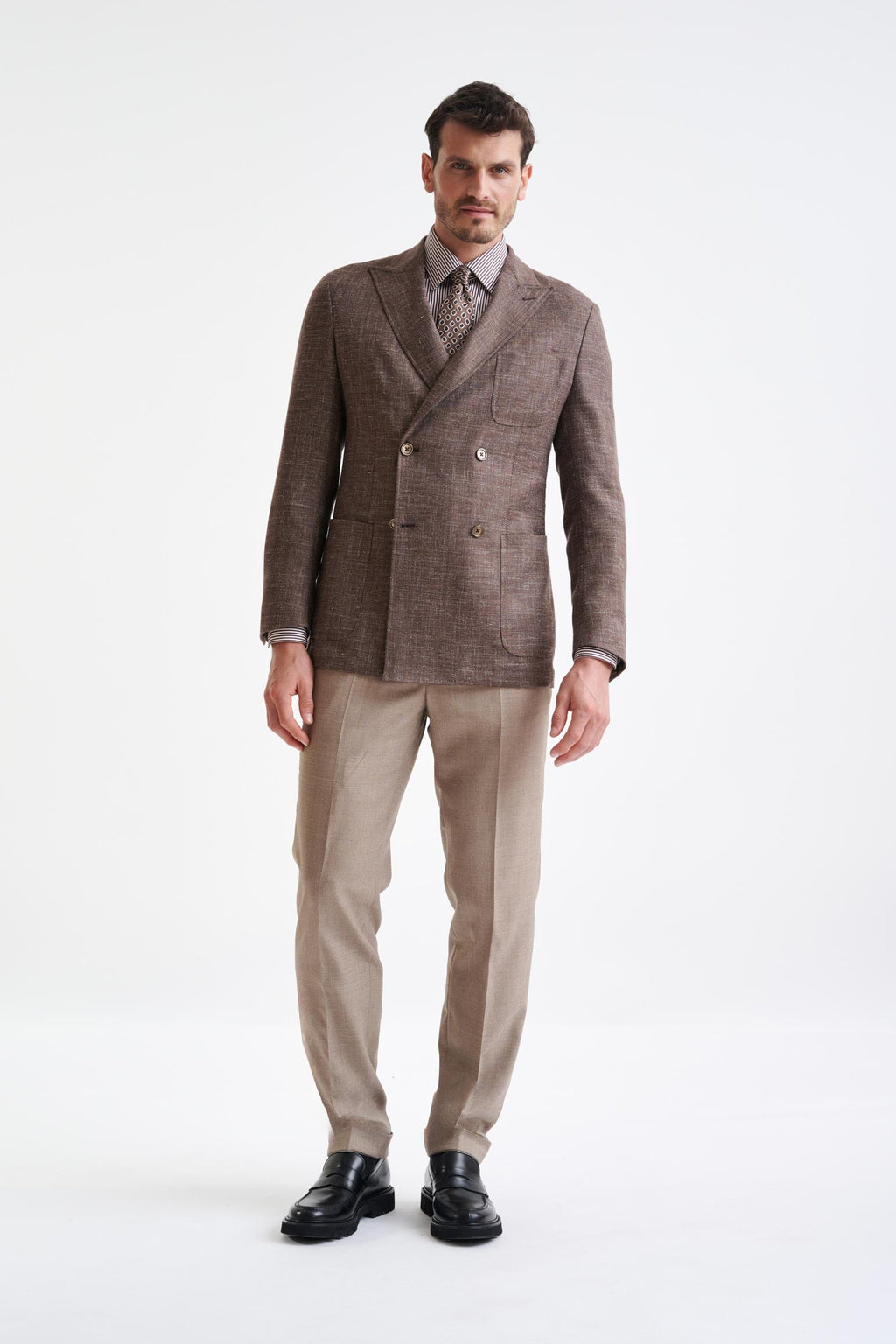 Brown Wool & Silk Kenton Jacket Amalfi Trend — detail 4