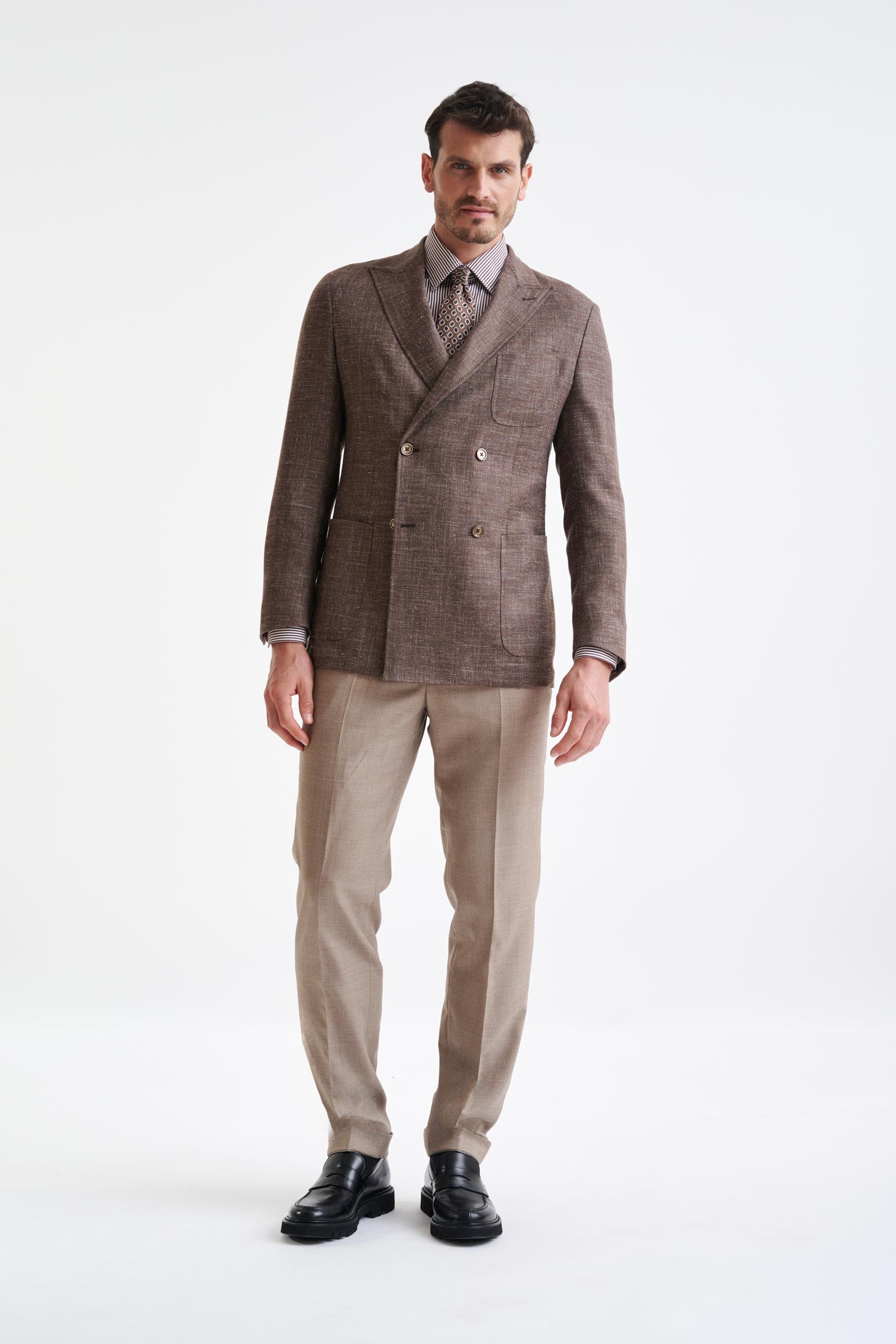 Brown Wool & Silk Kenton Jacket Amalfi Trend — detail 4