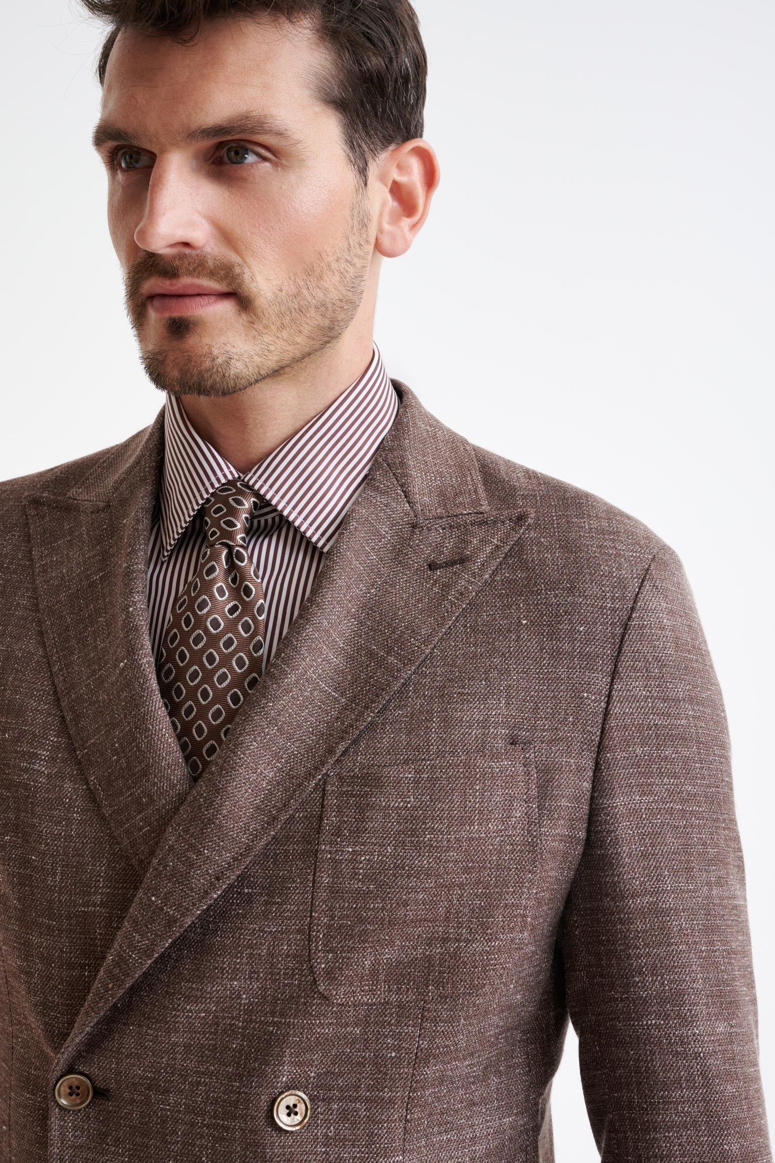 Brown Wool & Silk Kenton Jacket Amalfi Trend — detail 6