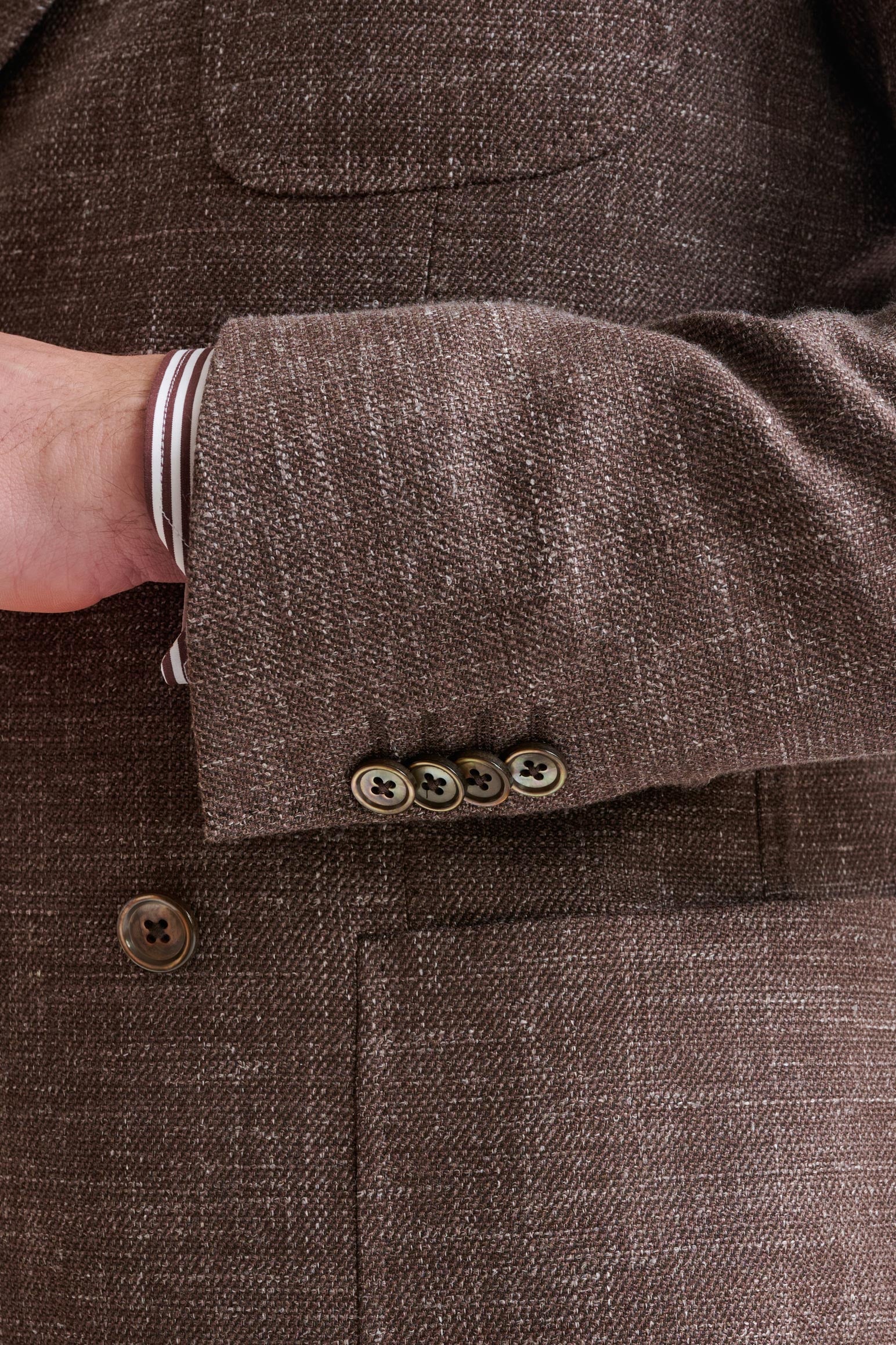 Brown Wool & Silk Kenton Jacket Amalfi Trend — detail 1