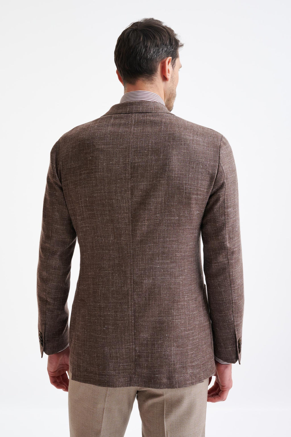 Brown Wool & Silk Kenton Jacket Amalfi Trend — detail 7