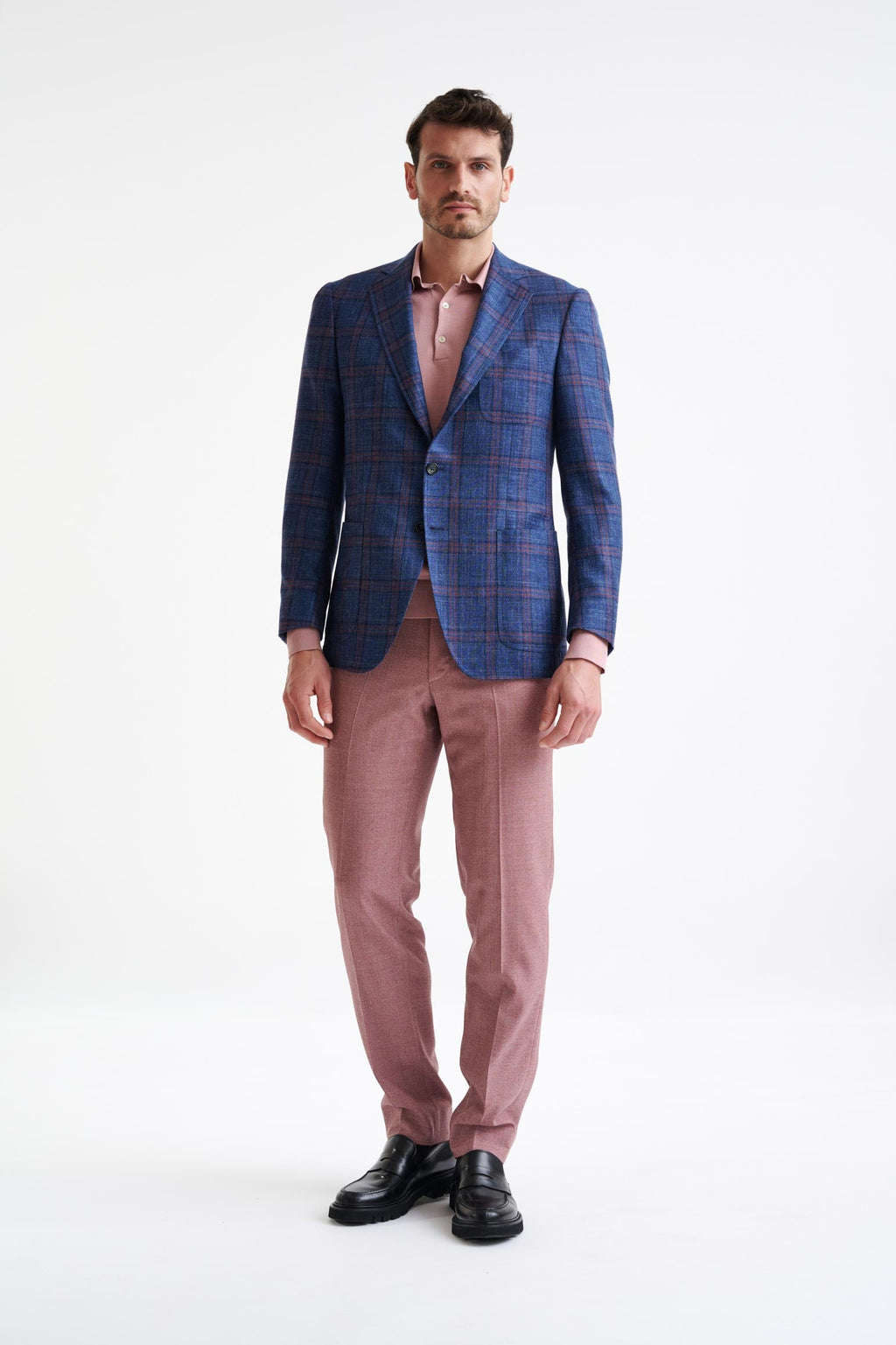 Dark Blue Wool & Silk Soho Jacket Amalfi Trend — detail 5
