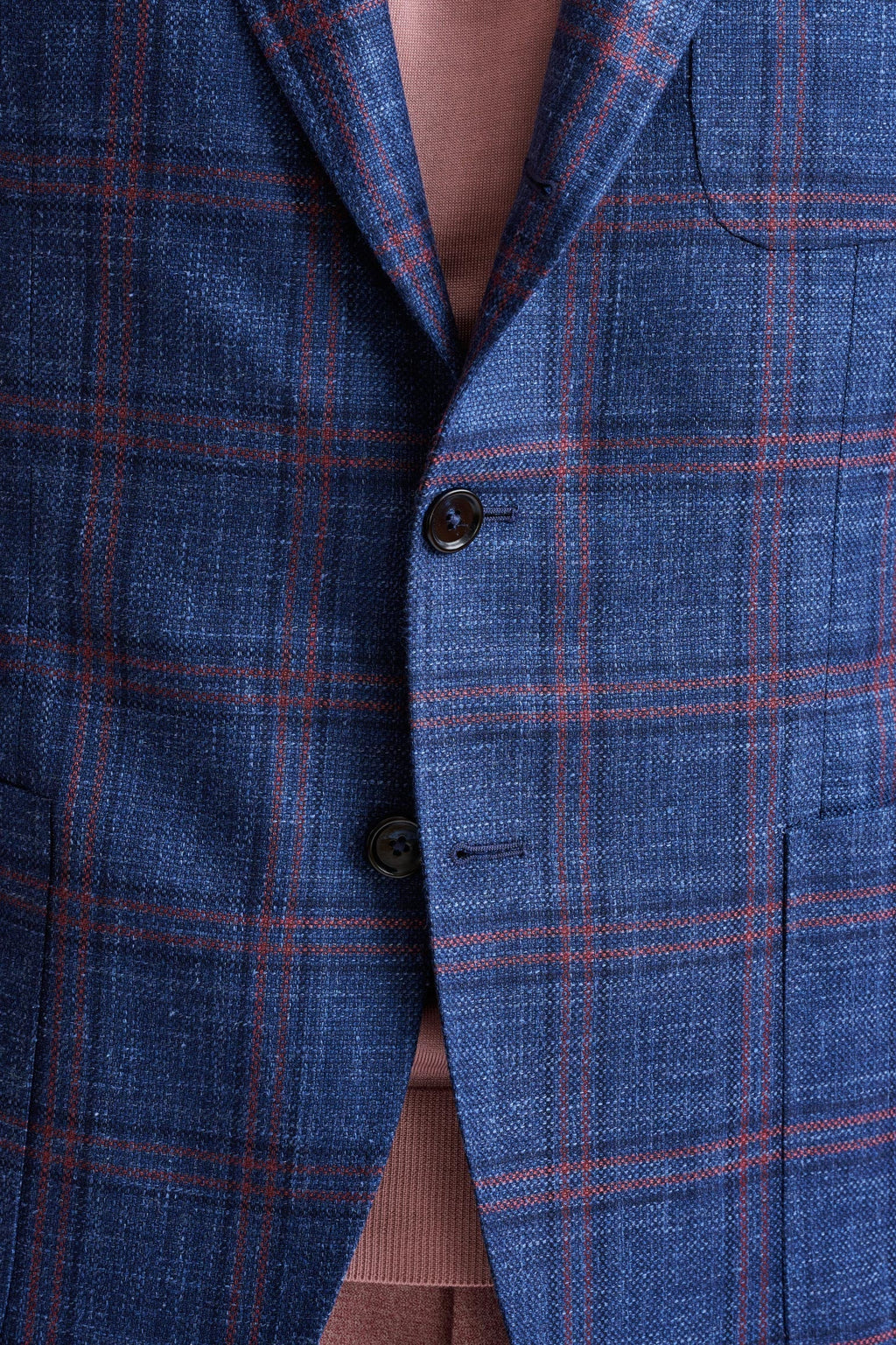 Dark Blue Wool & Silk Soho Jacket Amalfi Trend — detail 2