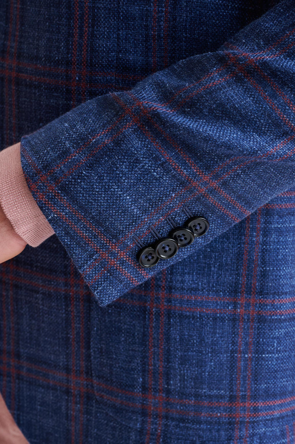 Dark Blue Wool & Silk Soho Jacket Amalfi Trend — detail 1