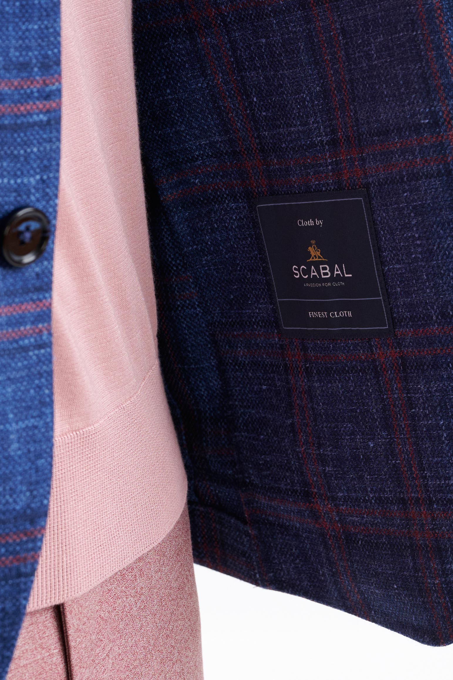 Dark Blue Wool & Silk Soho Jacket Amalfi Trend — detail 3