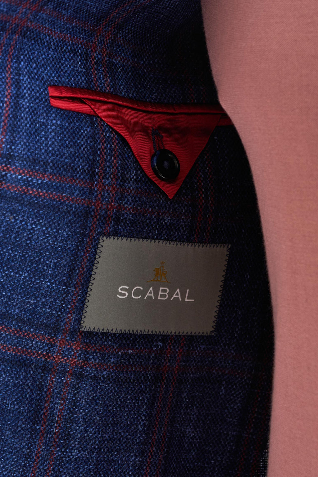 Dark Blue Wool & Silk Soho Jacket Amalfi Trend — detail 4