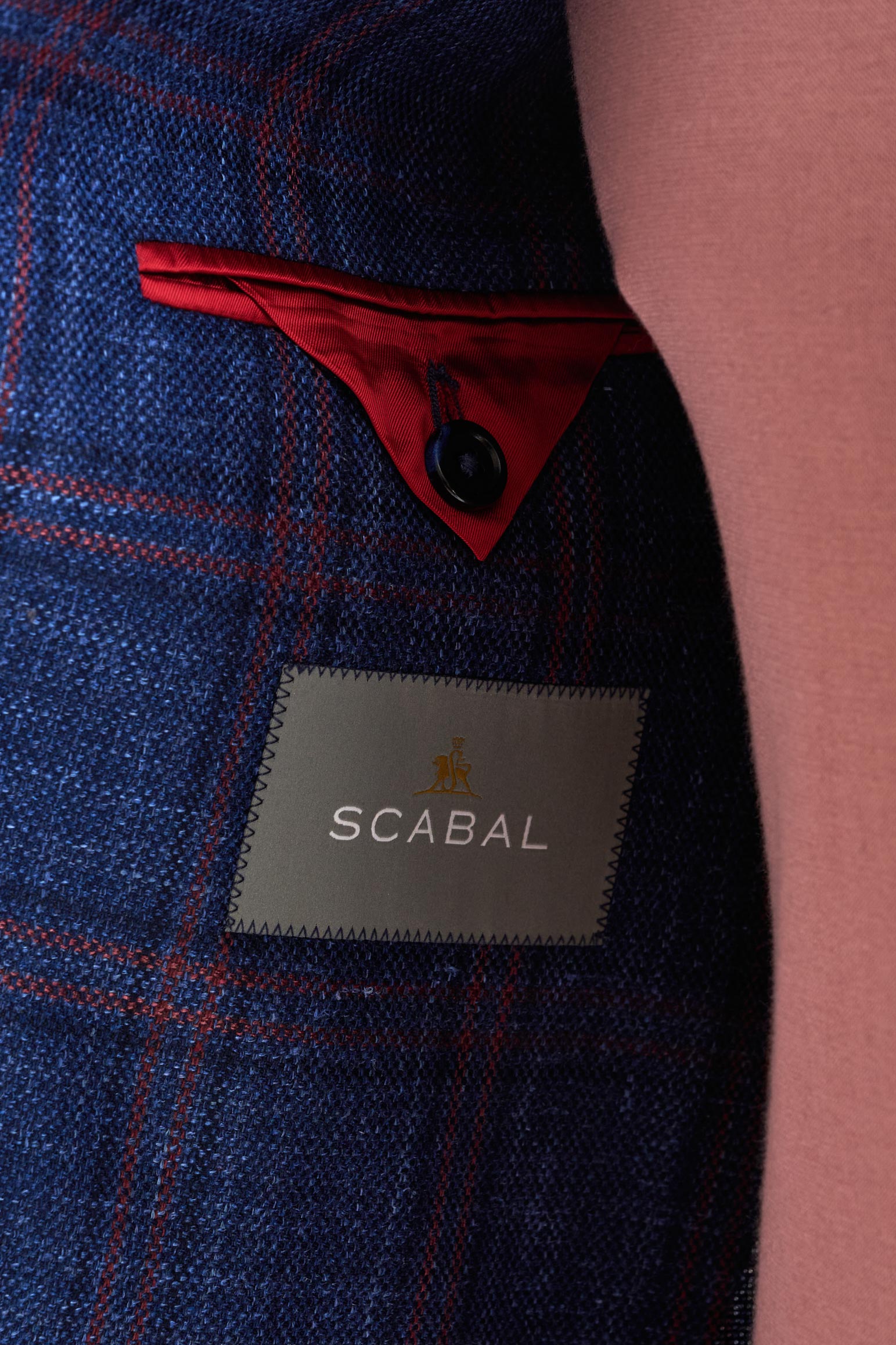Dark Blue Wool & Silk Soho Jacket Amalfi Trend — detail 4