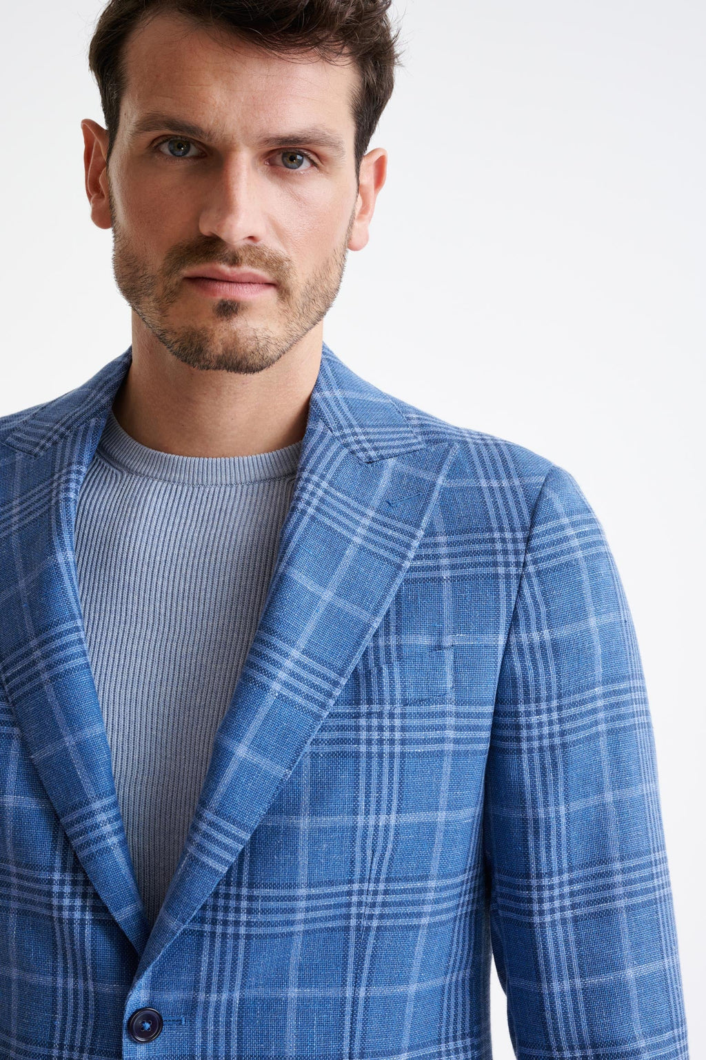 Blue Linen & Wool Soho Jacket Amalfi Trend — detail 2
