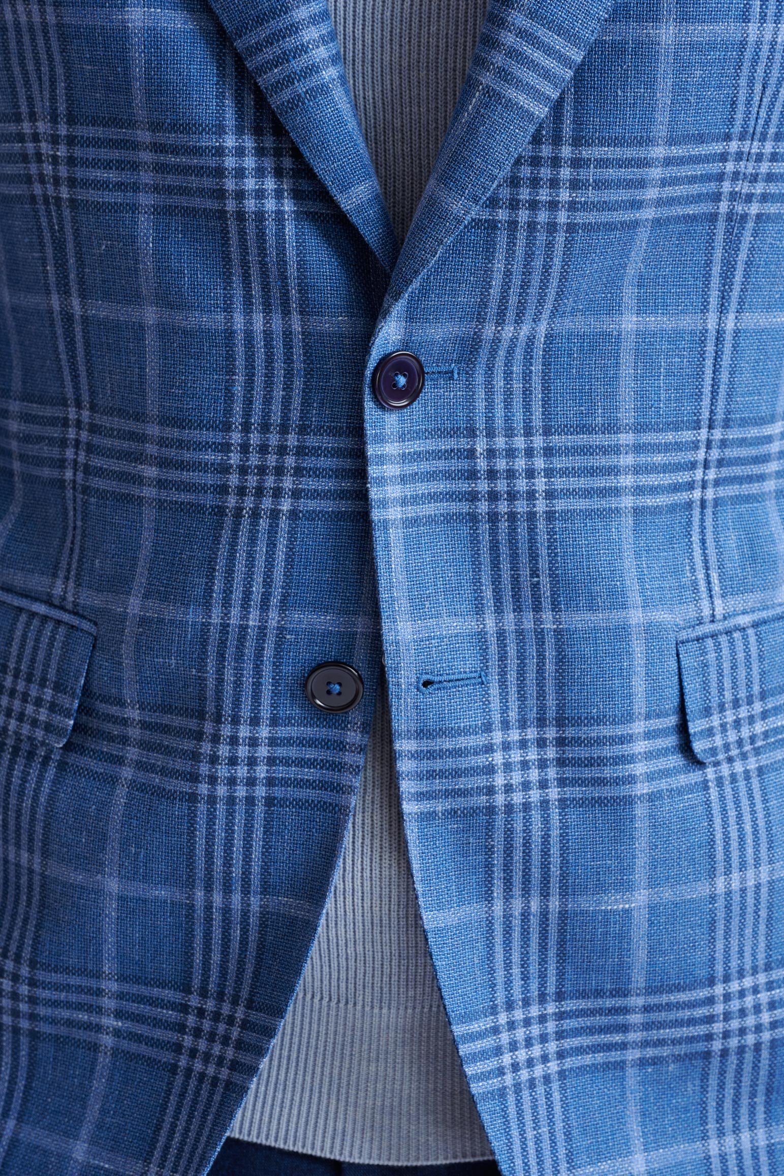 Blue Linen & Wool Soho Jacket Amalfi Trend — detail 4