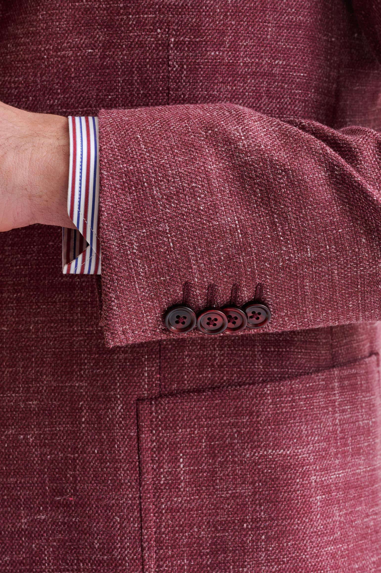 Raspberry Wool & Silk Kenton Jacket Amalfi Trend — detail 1