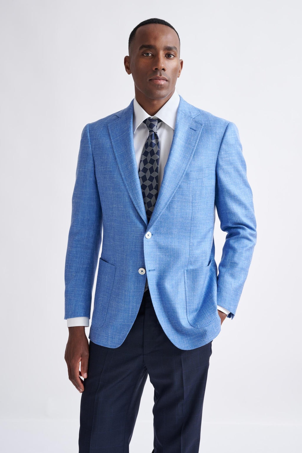 Light Blue Wool & Silk Soho Jacket Amalfi Trend