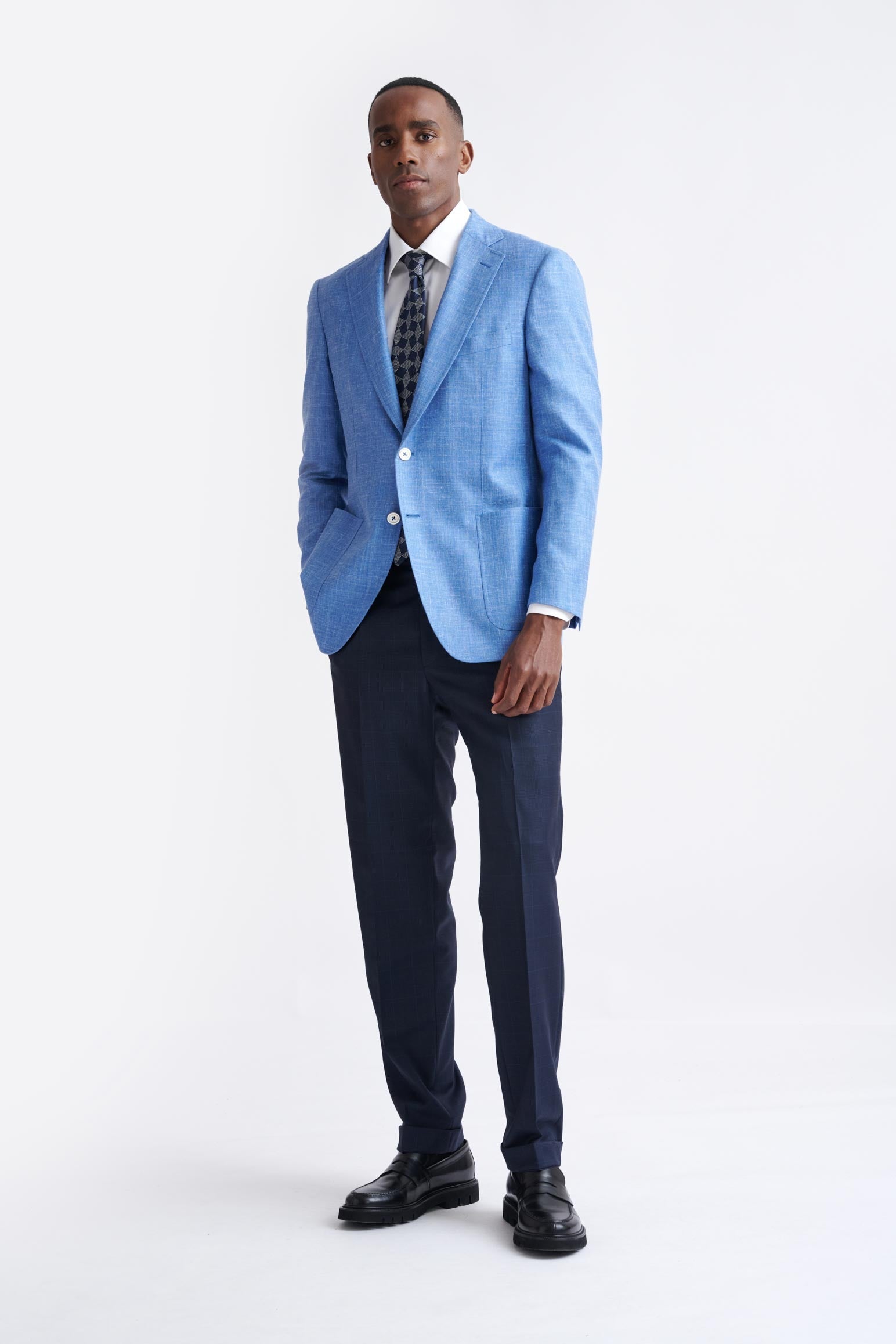 Light Blue Wool & Silk Soho Jacket Amalfi Trend — detail 5