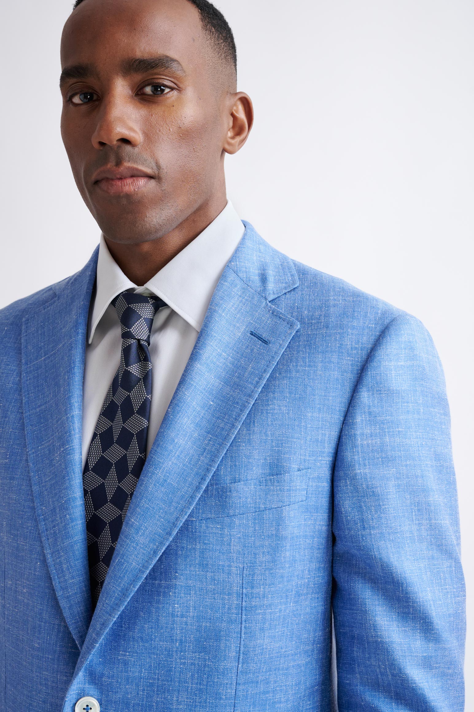 Light Blue Wool & Silk Soho Jacket Amalfi Trend — detail 4