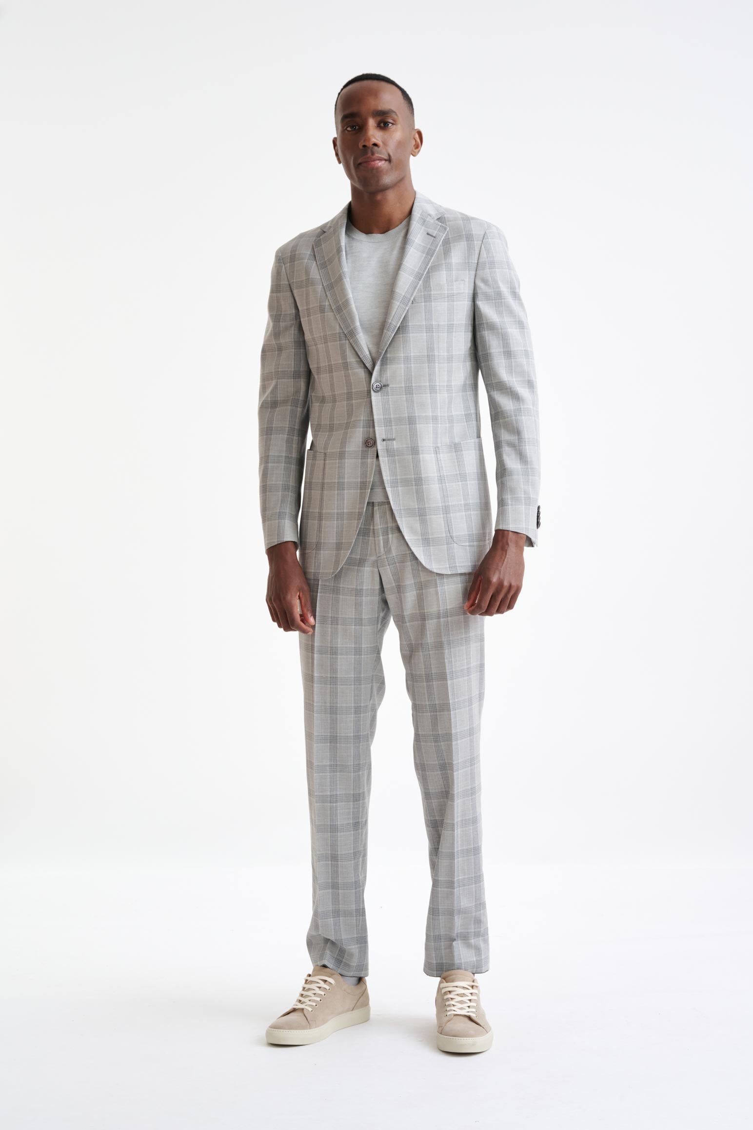 Grey White Check Wool Kenton Jacket Lifestyle — detail 5