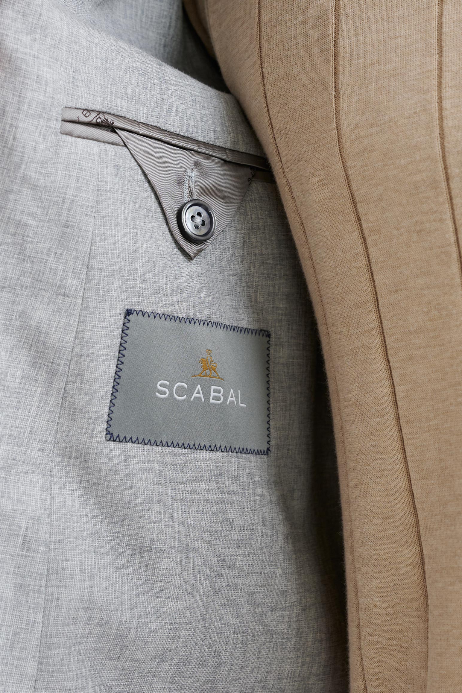 Light Grey Wool & Cotton Kenton Jacket Lifestyle — detail 4