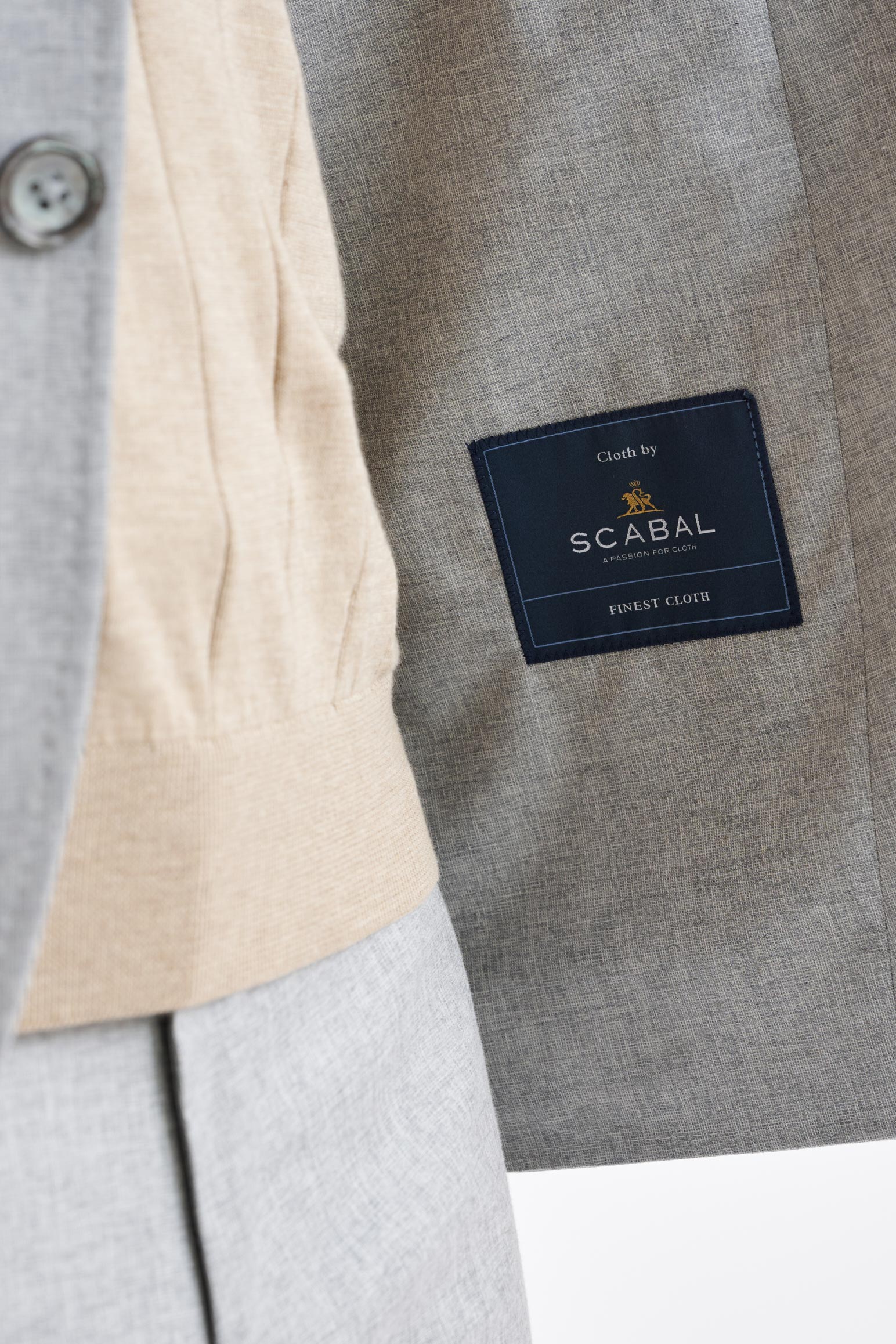 Light Grey Wool & Cotton Kenton Jacket Lifestyle — detail 3