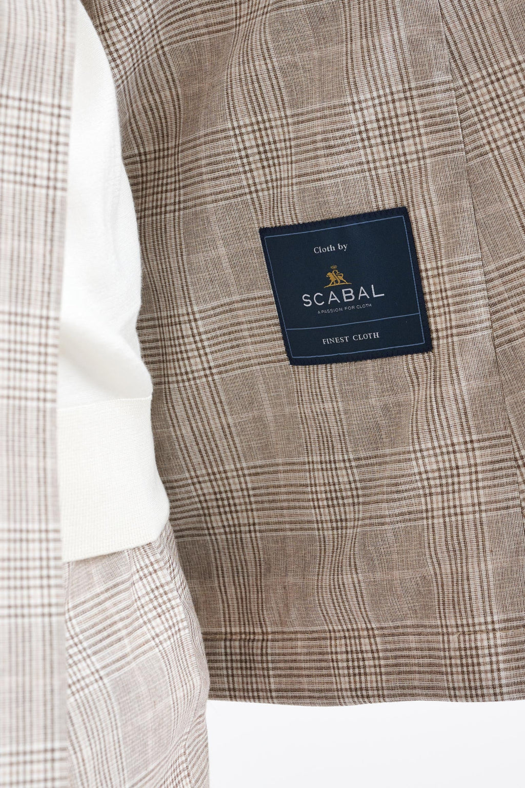Brown Cream Check Wool Kenton Jacket Lifestyle — detail 3