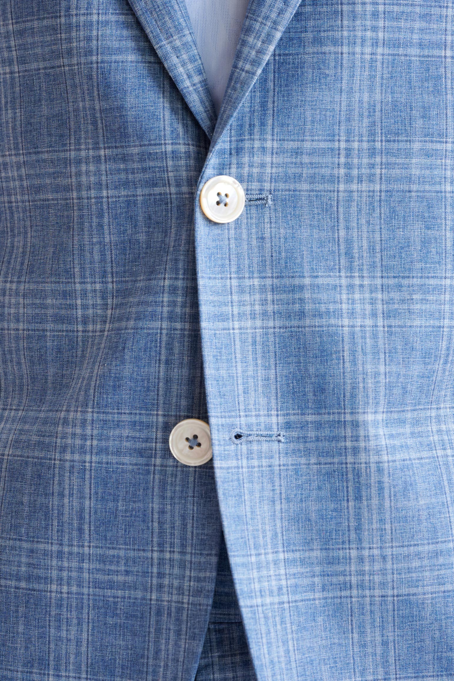 Mid-Blue Wool & Cotton Kenton Jacket Lifestyle — detail 2