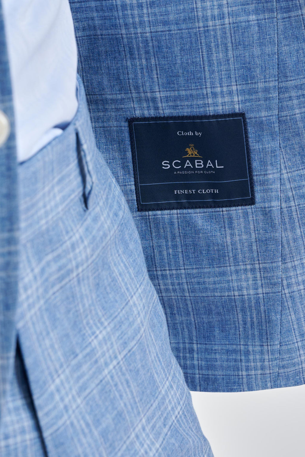 Mid-Blue Wool & Cotton Kenton Jacket Lifestyle — detail 3