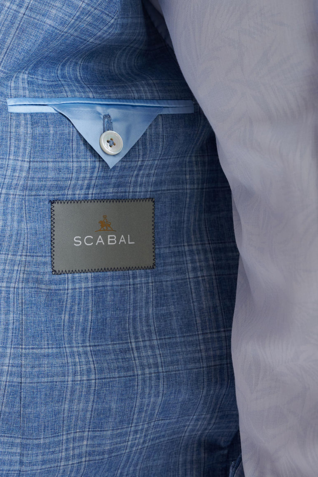 Mid-Blue Wool & Cotton Kenton Jacket Lifestyle — detail 4