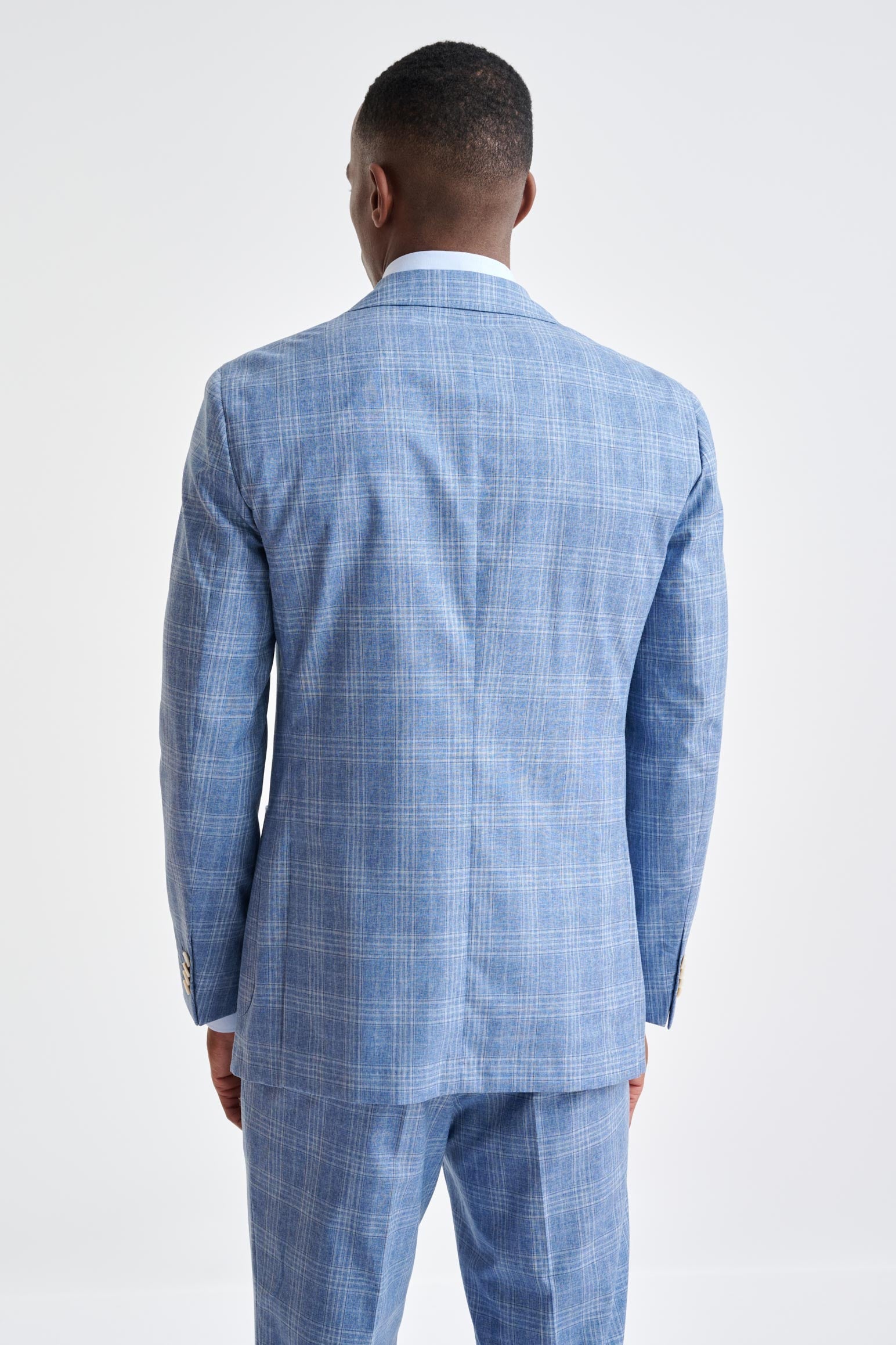 Mid-Blue Wool & Cotton Kenton Jacket Lifestyle — detail 7