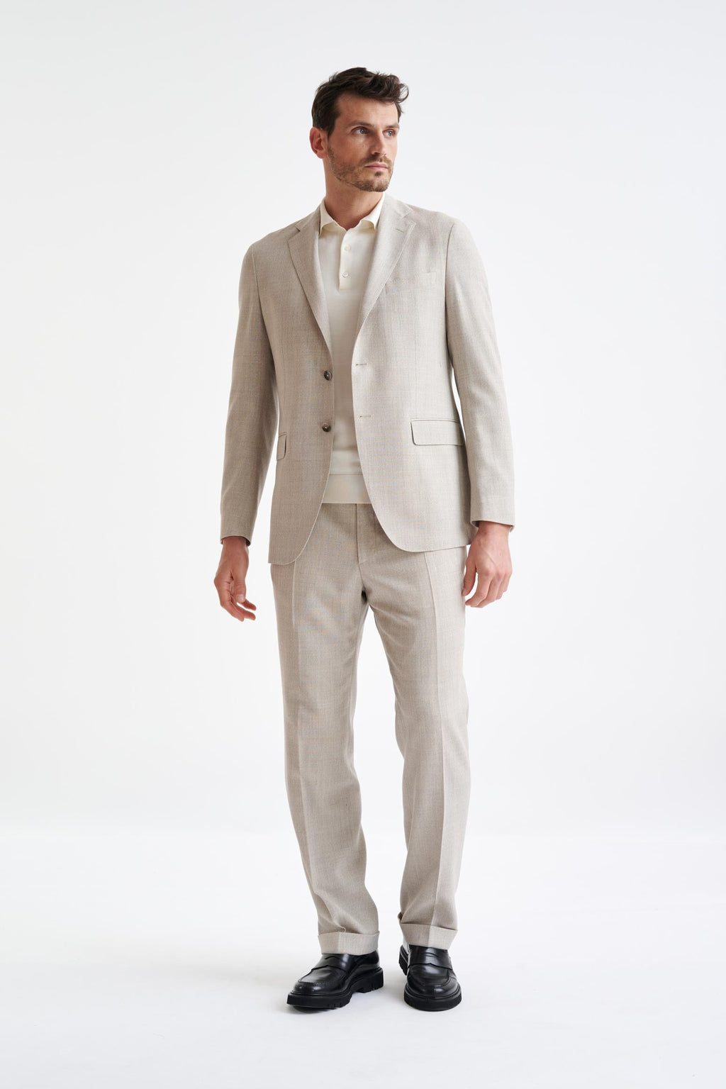 Beige 100% Wool Kenton Jacket Lifestyle — detail 5