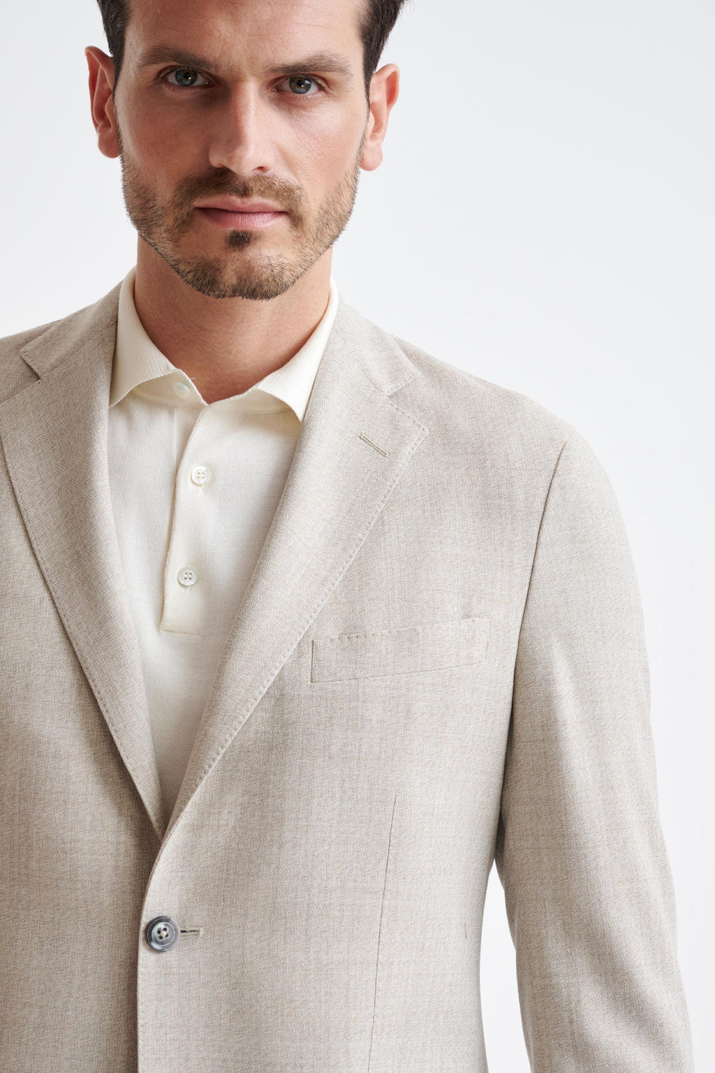 Beige 100% Wool Kenton Jacket Lifestyle — detail 6